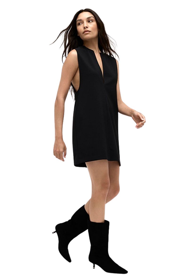 Womens Split Neck Jumper Dress