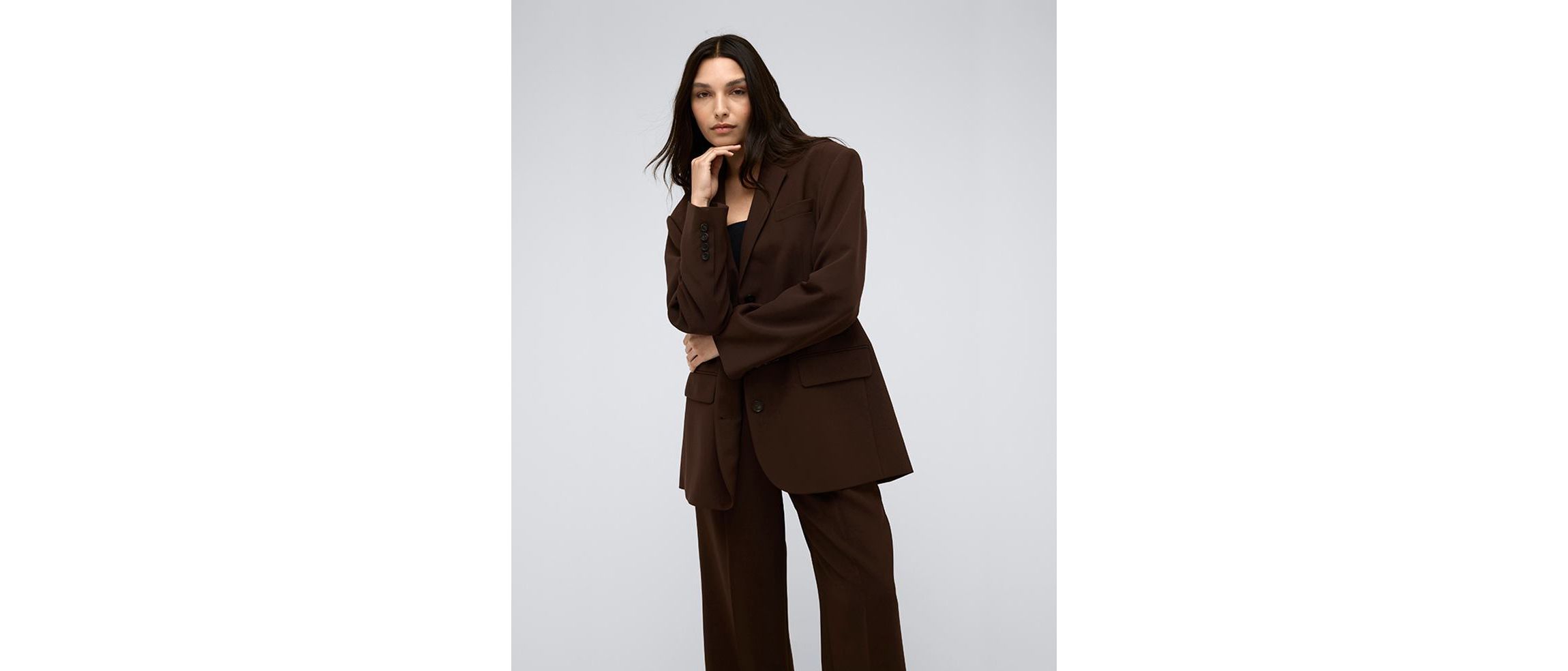 Womens Vision Twill Three Button Boyfriend Jacket