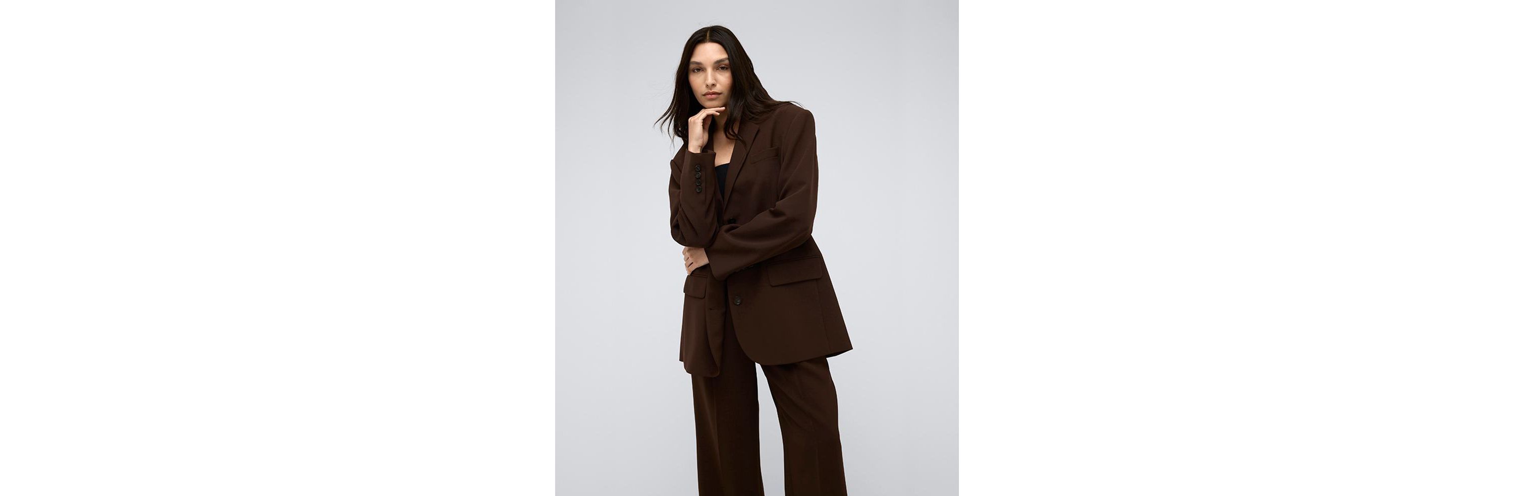 Womens Vision Twill Three Button Boyfriend Jacket