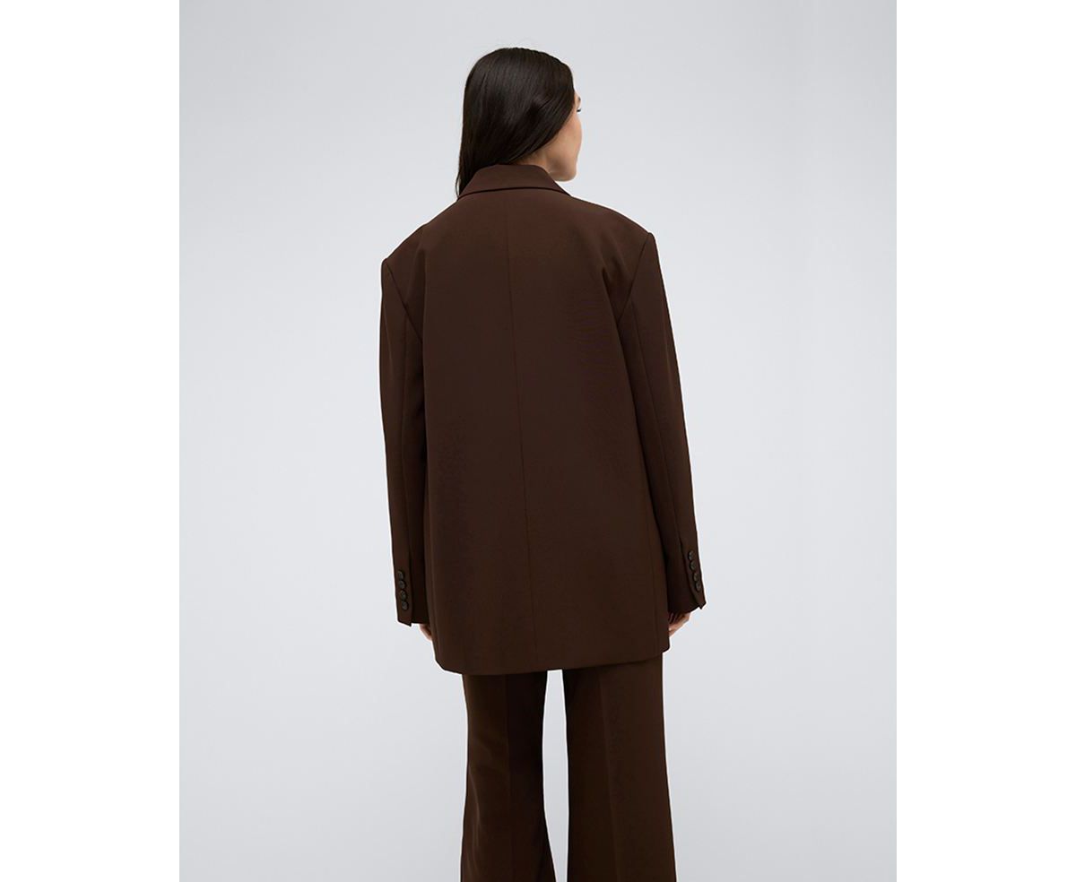 Womens Vision Twill Three Button Boyfriend Jacket