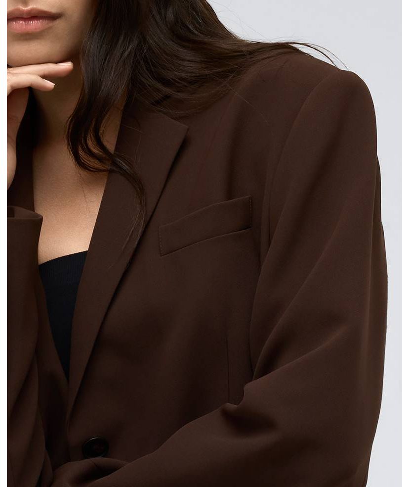Womens Vision Twill Three Button Boyfriend Jacket