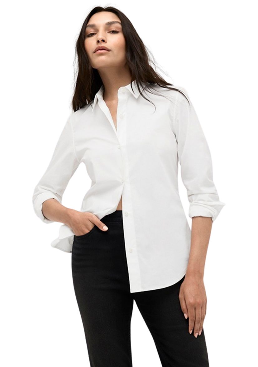 Womens Long Sleeve Button Front Shirt