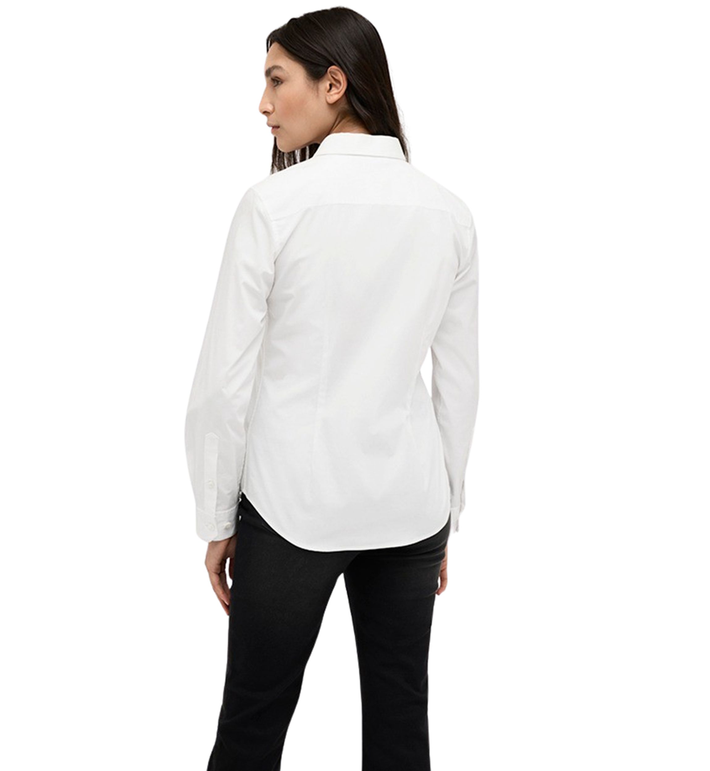 Womens Long Sleeve Button Front Shirt