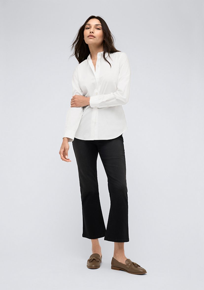 Womens Long Sleeve Button Front Shirt
