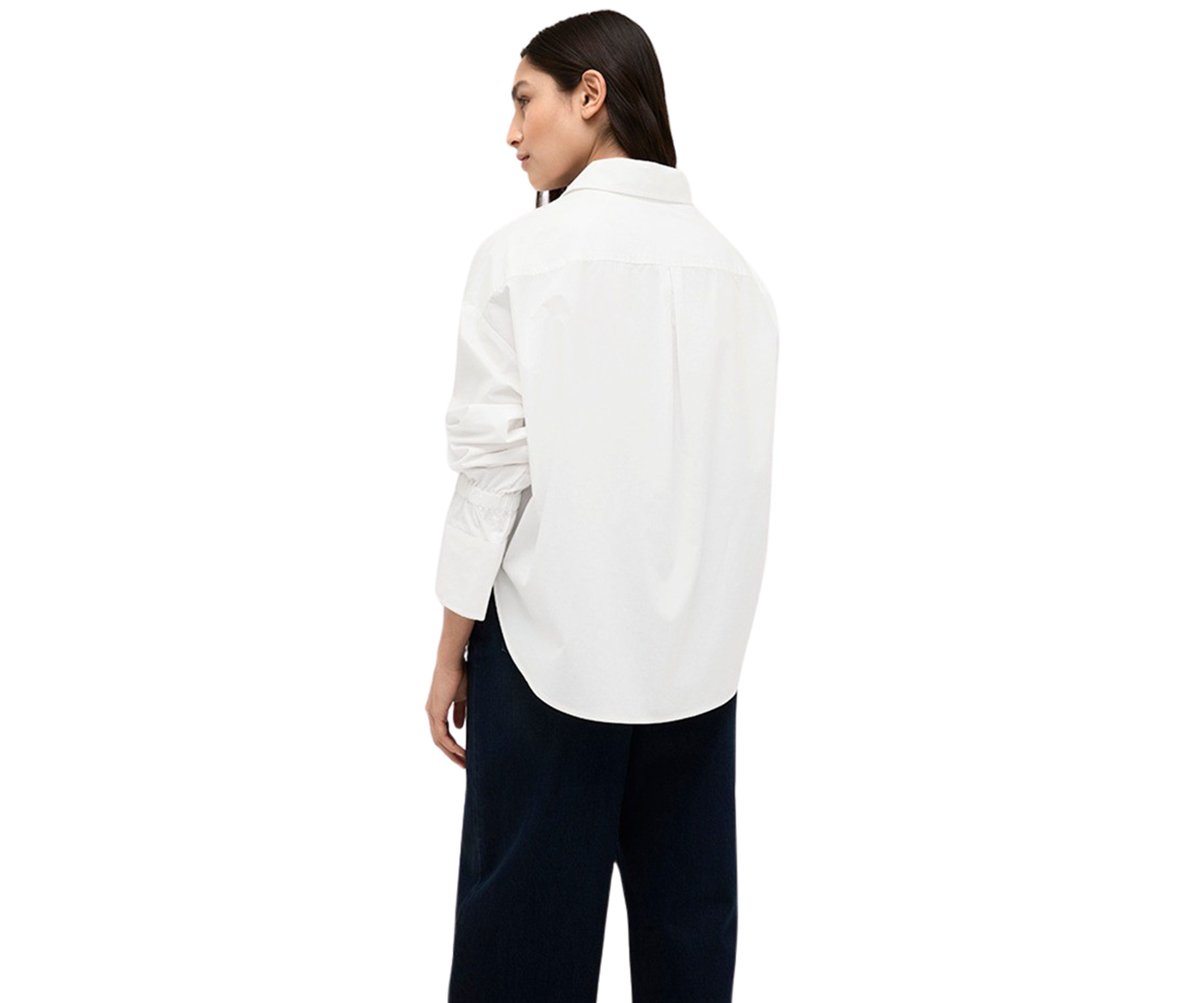 Womens Long Sleeve Smocked Oversized Shirt