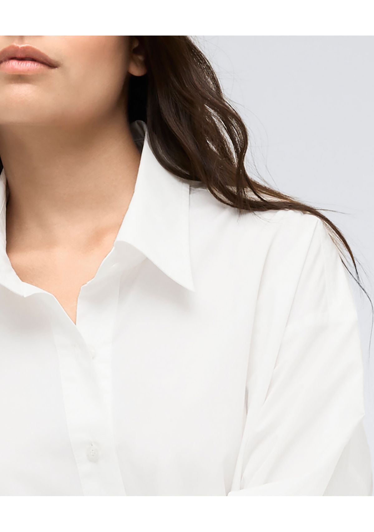Womens Long Sleeve Smocked Oversized Shirt