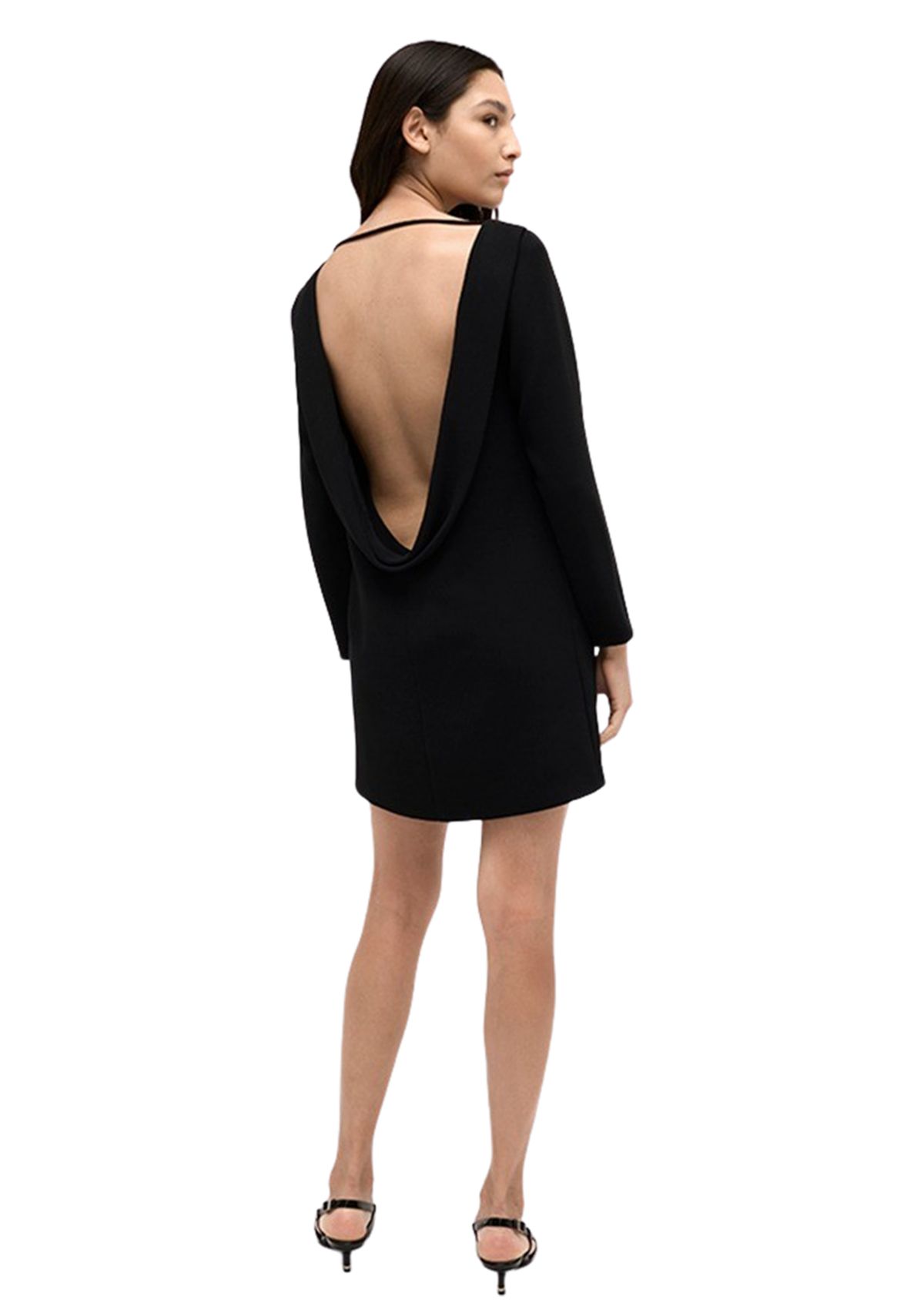 Womens Draped Back Shift Dress