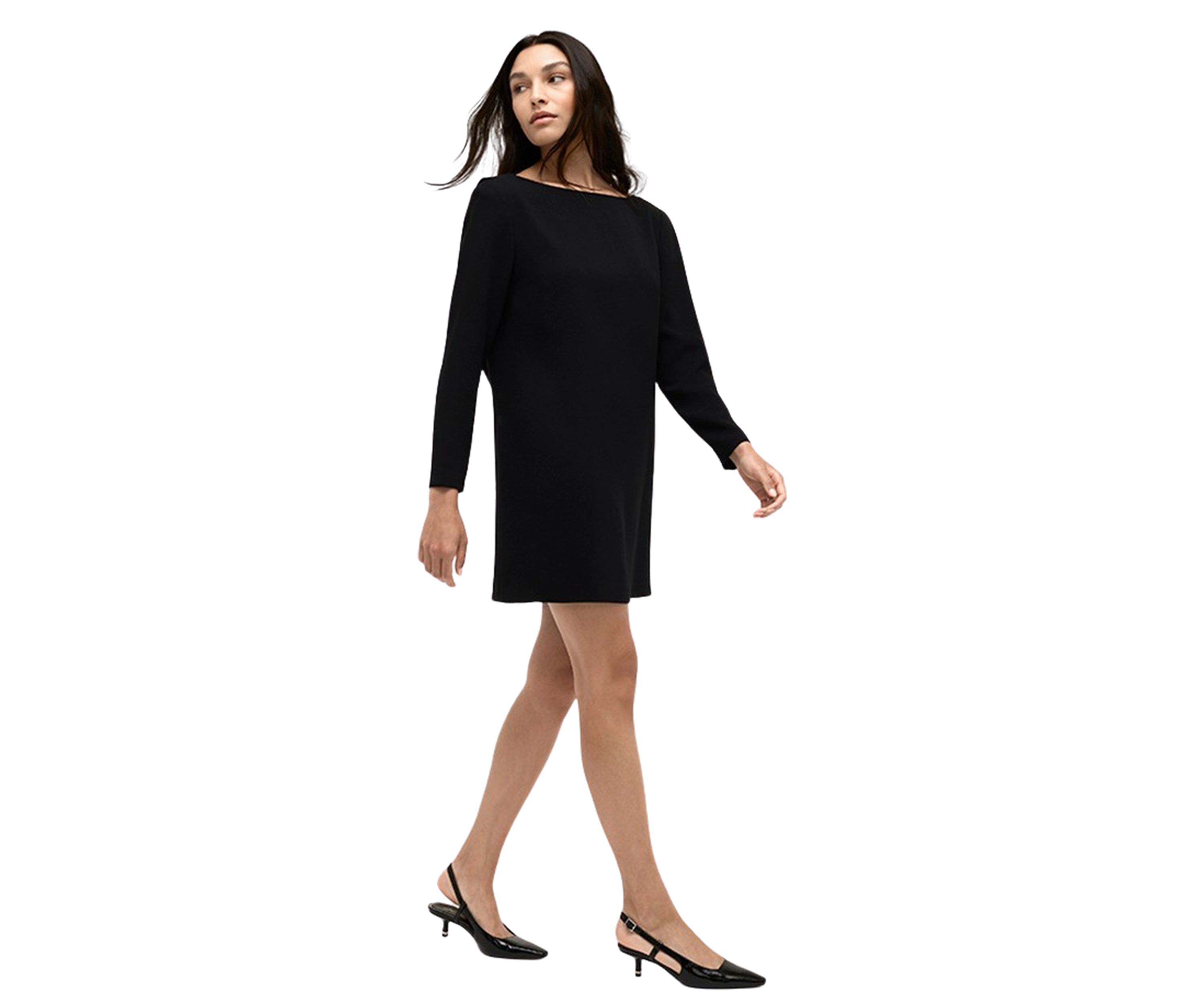 Womens Draped Back Shift Dress