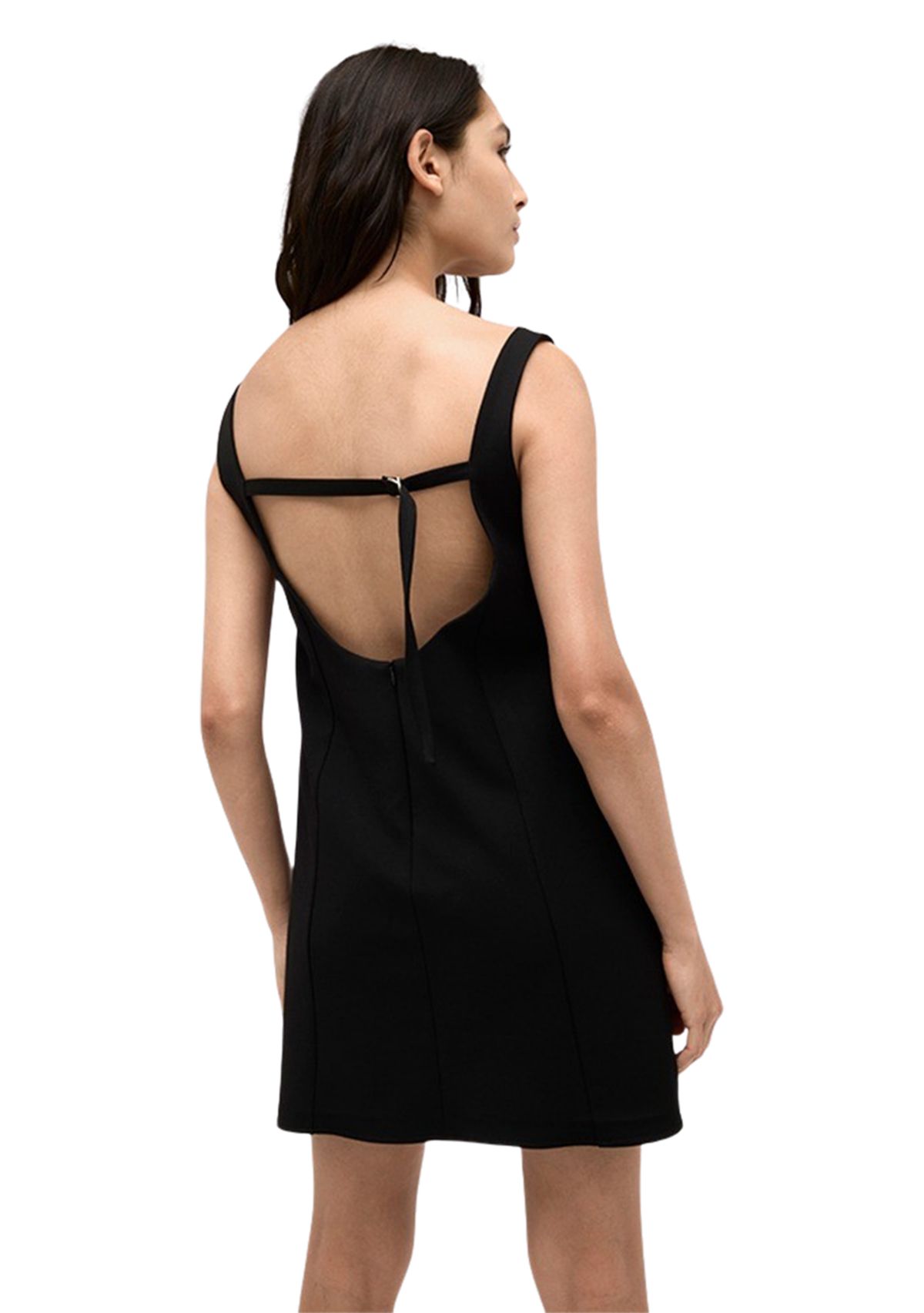 Womens Sleeveless Bar Back Sheath Dress