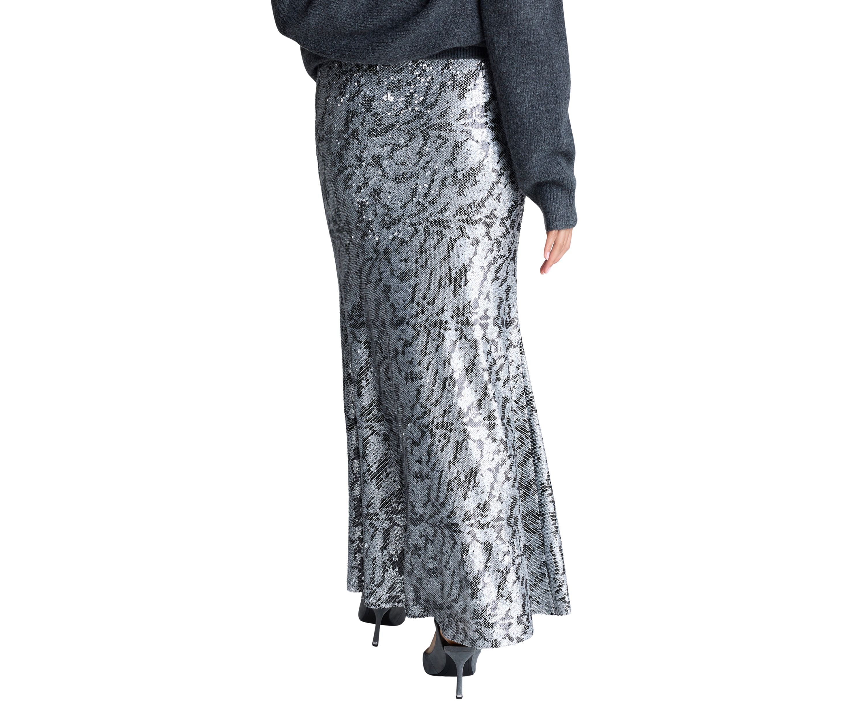Womens Sequin Midi Skirt 