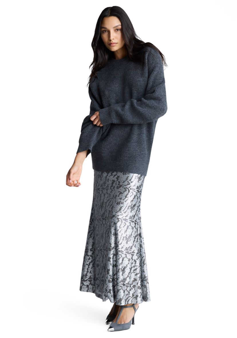 Womens Sequin Midi Skirt 