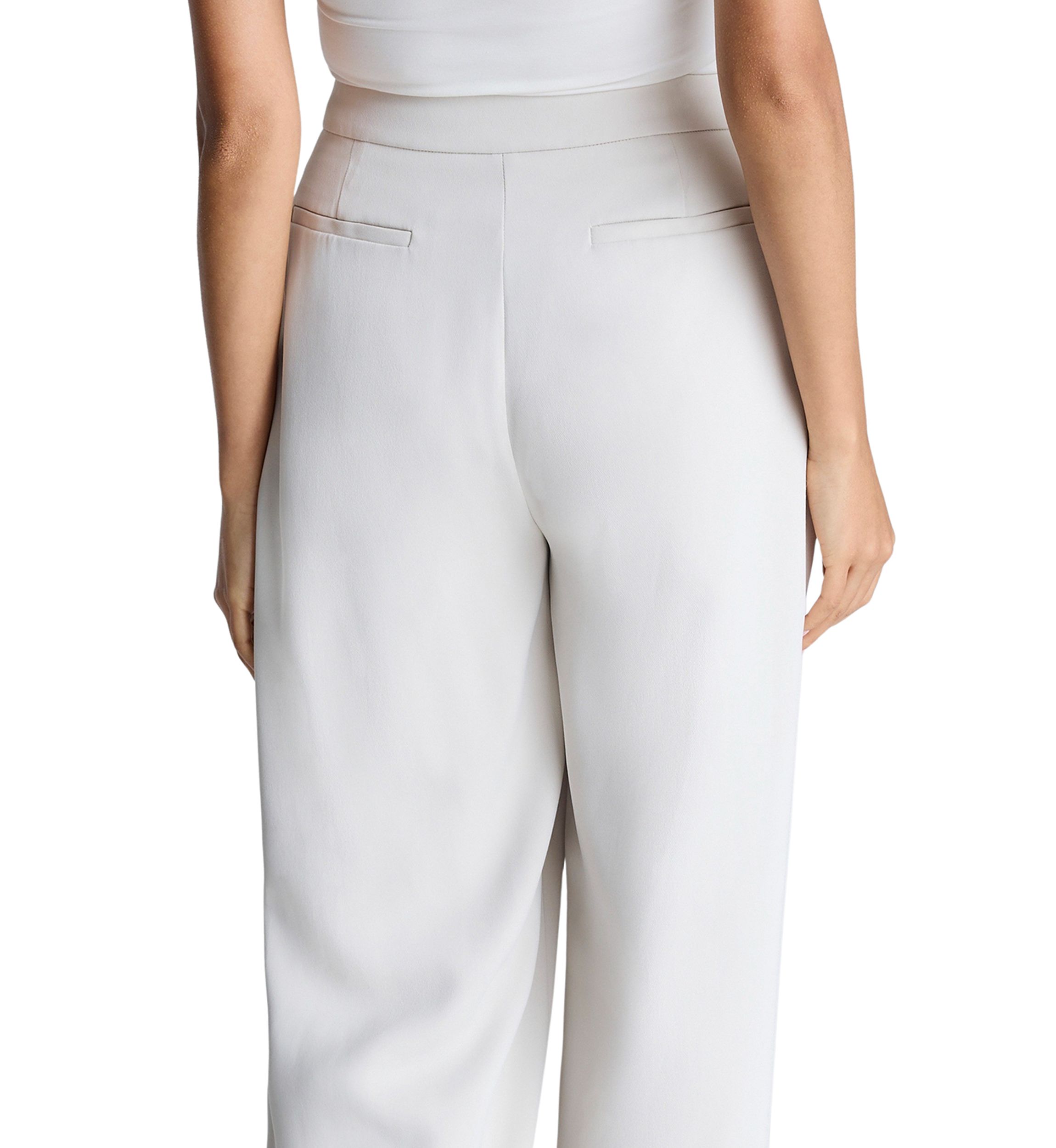Womens Wide Leg Triple Pleat Pants