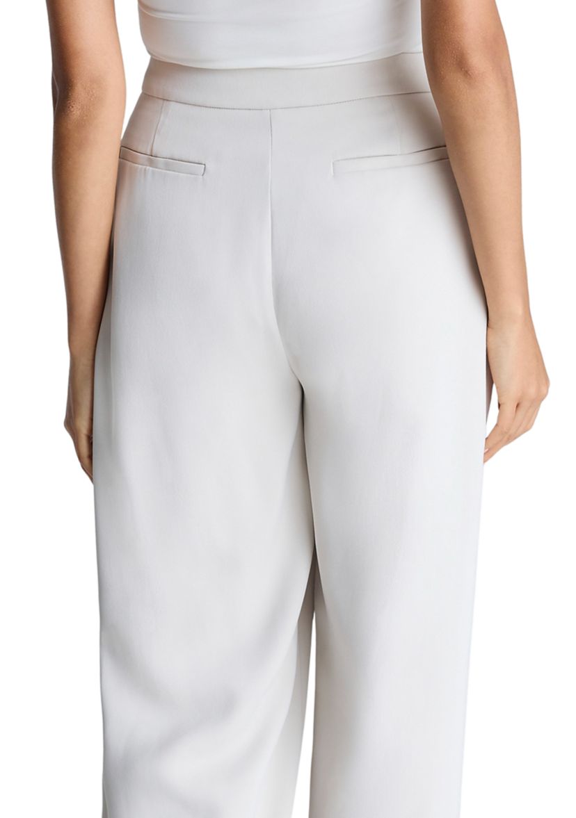 Womens Wide Leg Triple Pleat Pants