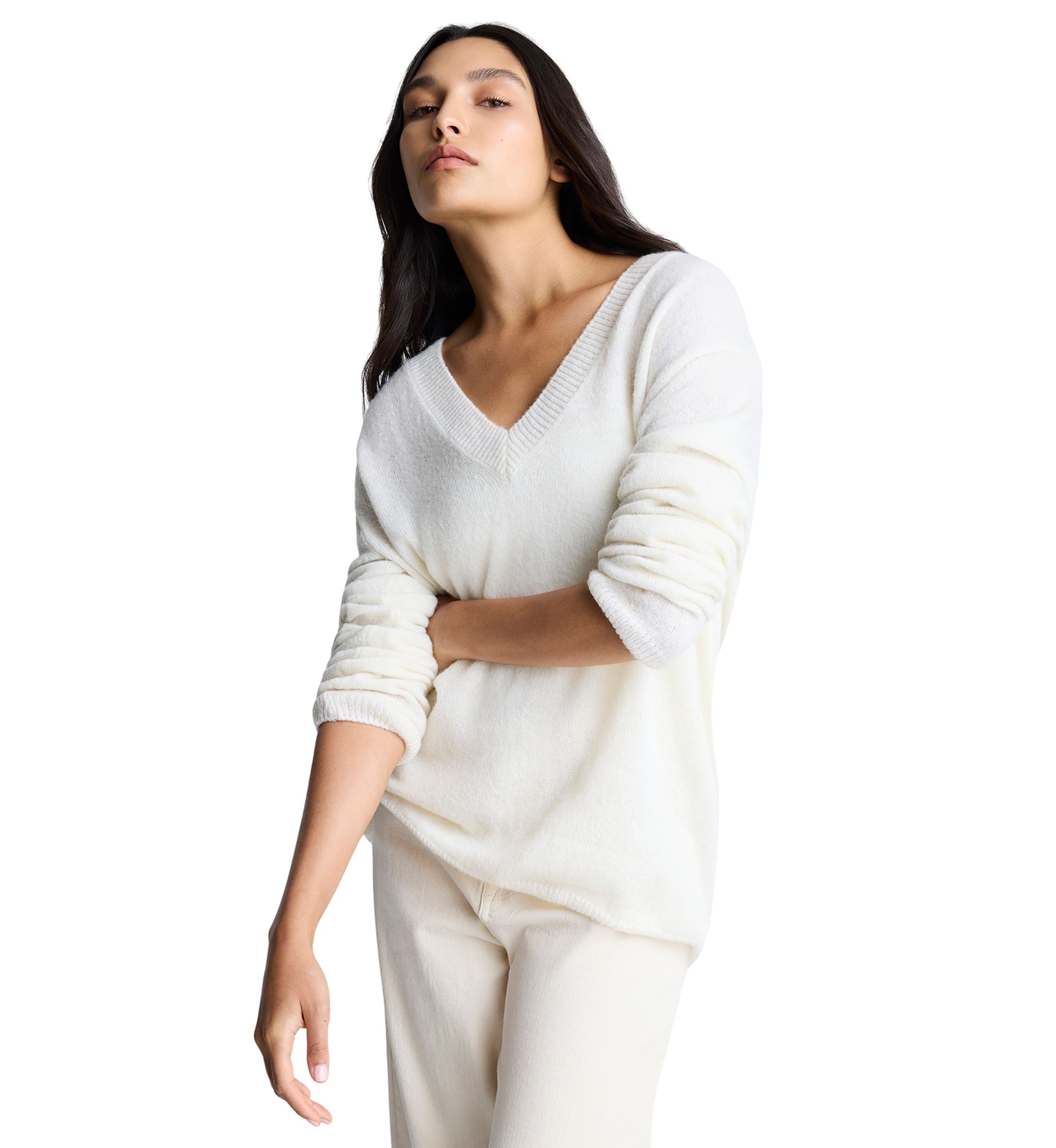 Womens Long Sleeve V-Neck Sweater