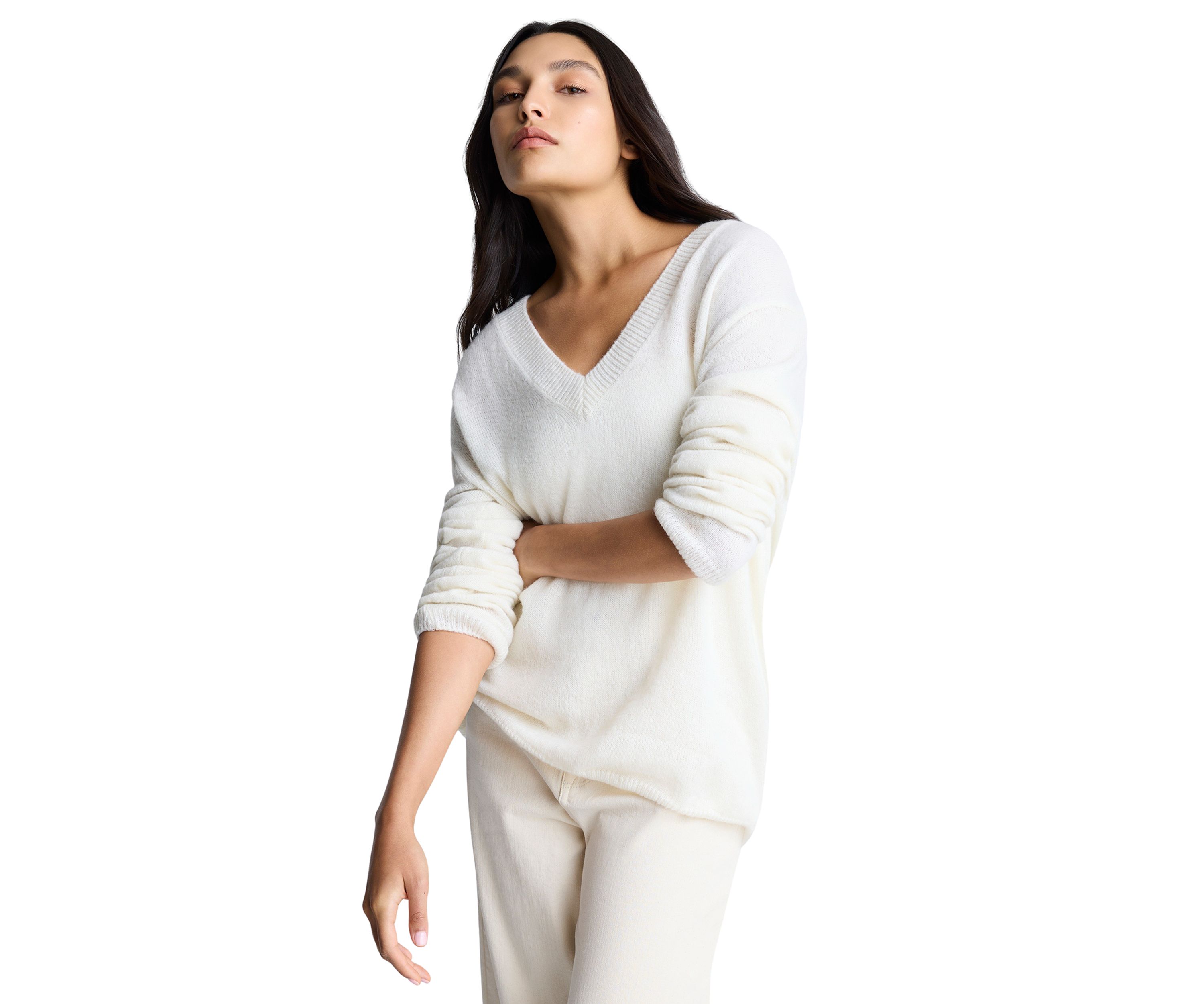 Womens Long Sleeve V-Neck Sweater