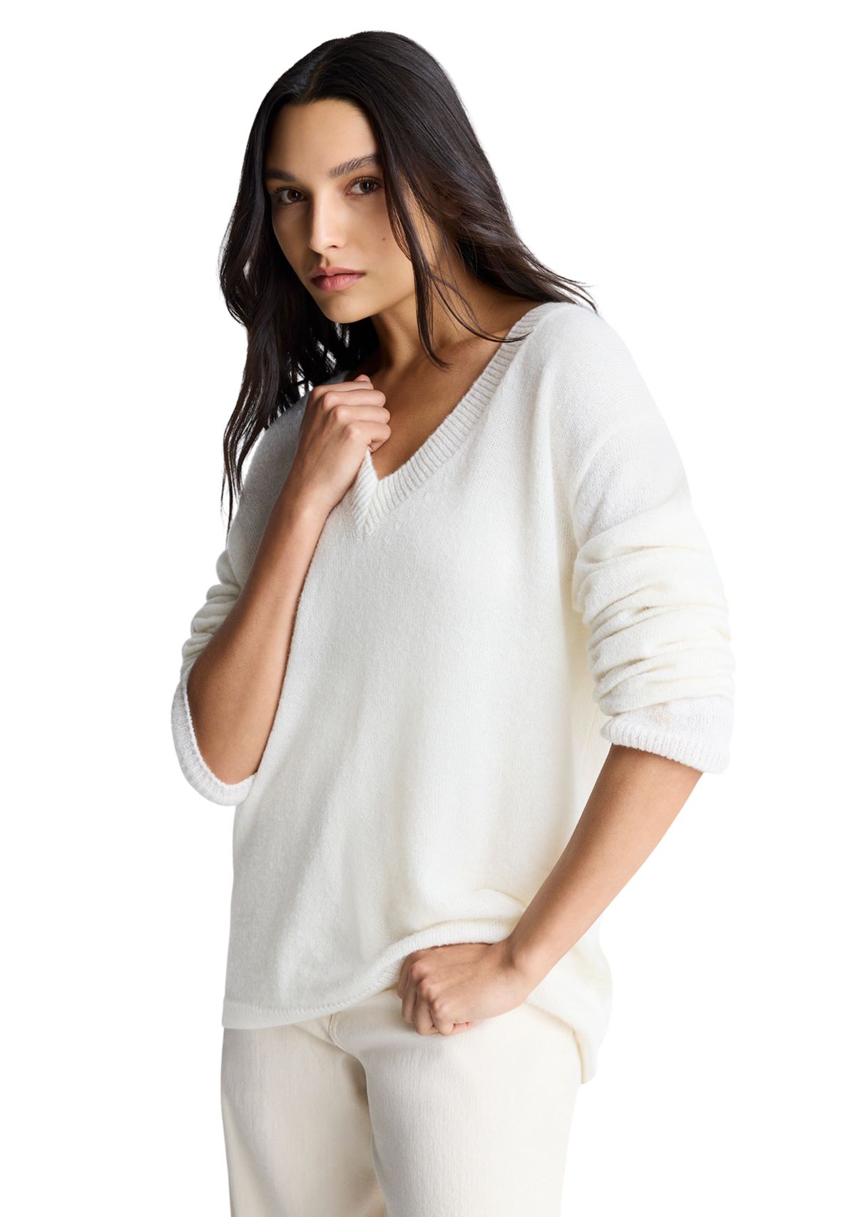 Womens Long Sleeve V-Neck Sweater