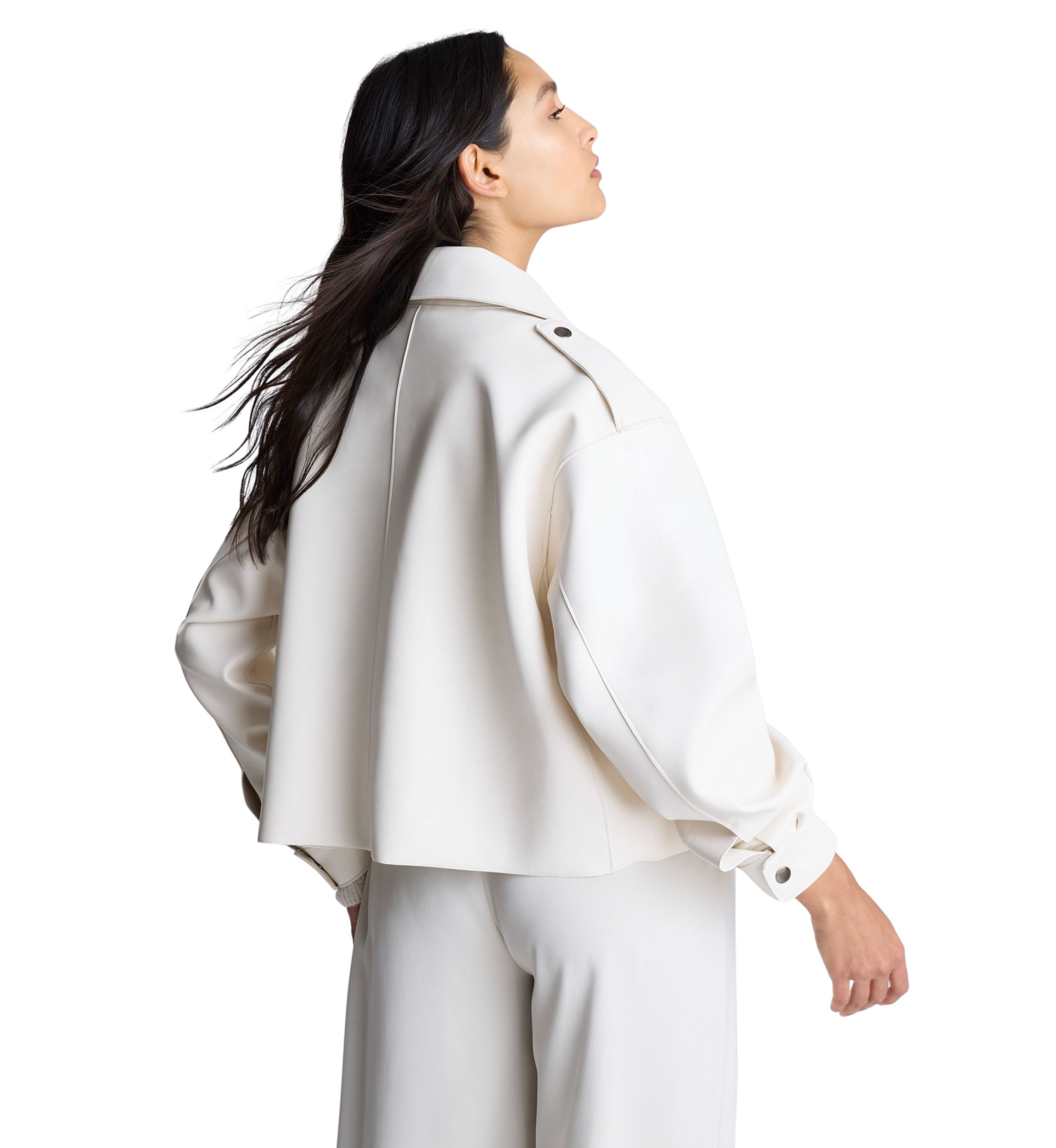 Womens Double Breasted Vegan Leather Jacket