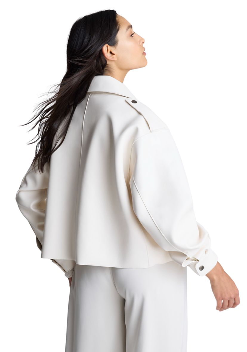 Womens Double Breasted Vegan Leather Jacket