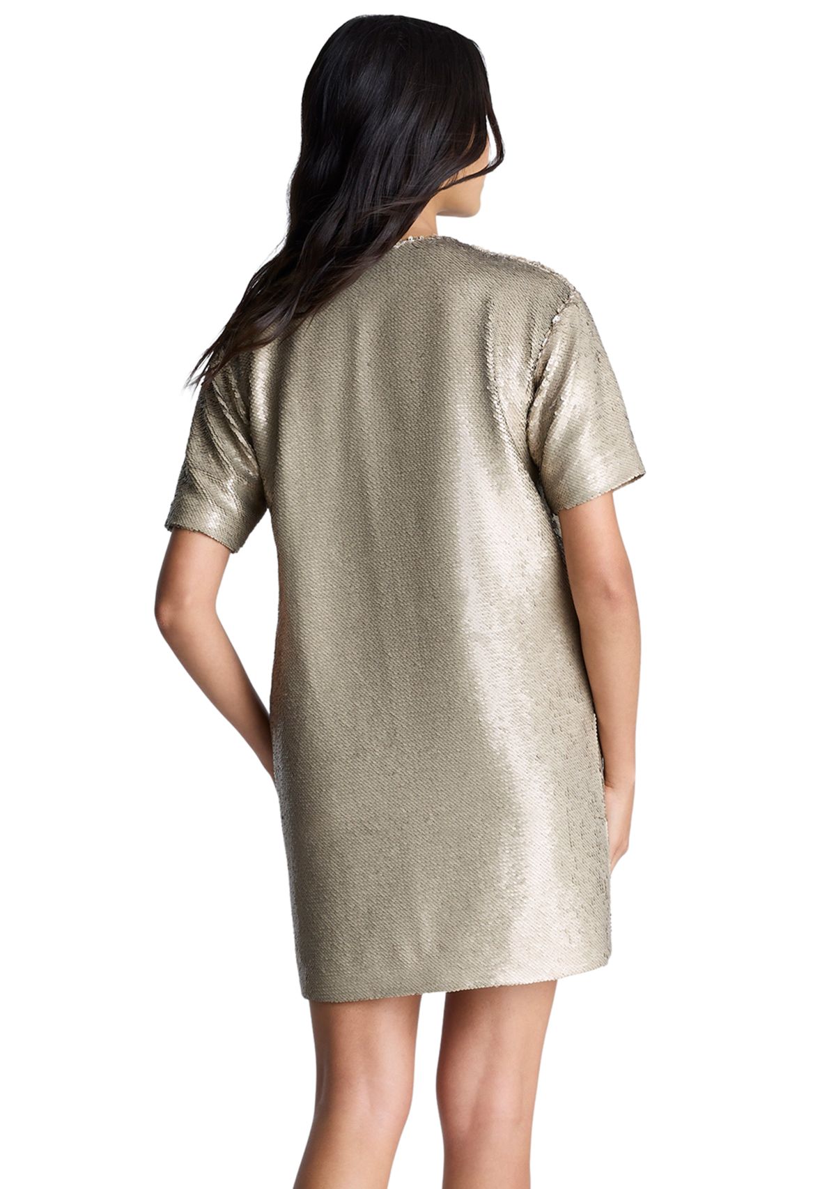 Womens Short Sleeve Sequin Dress