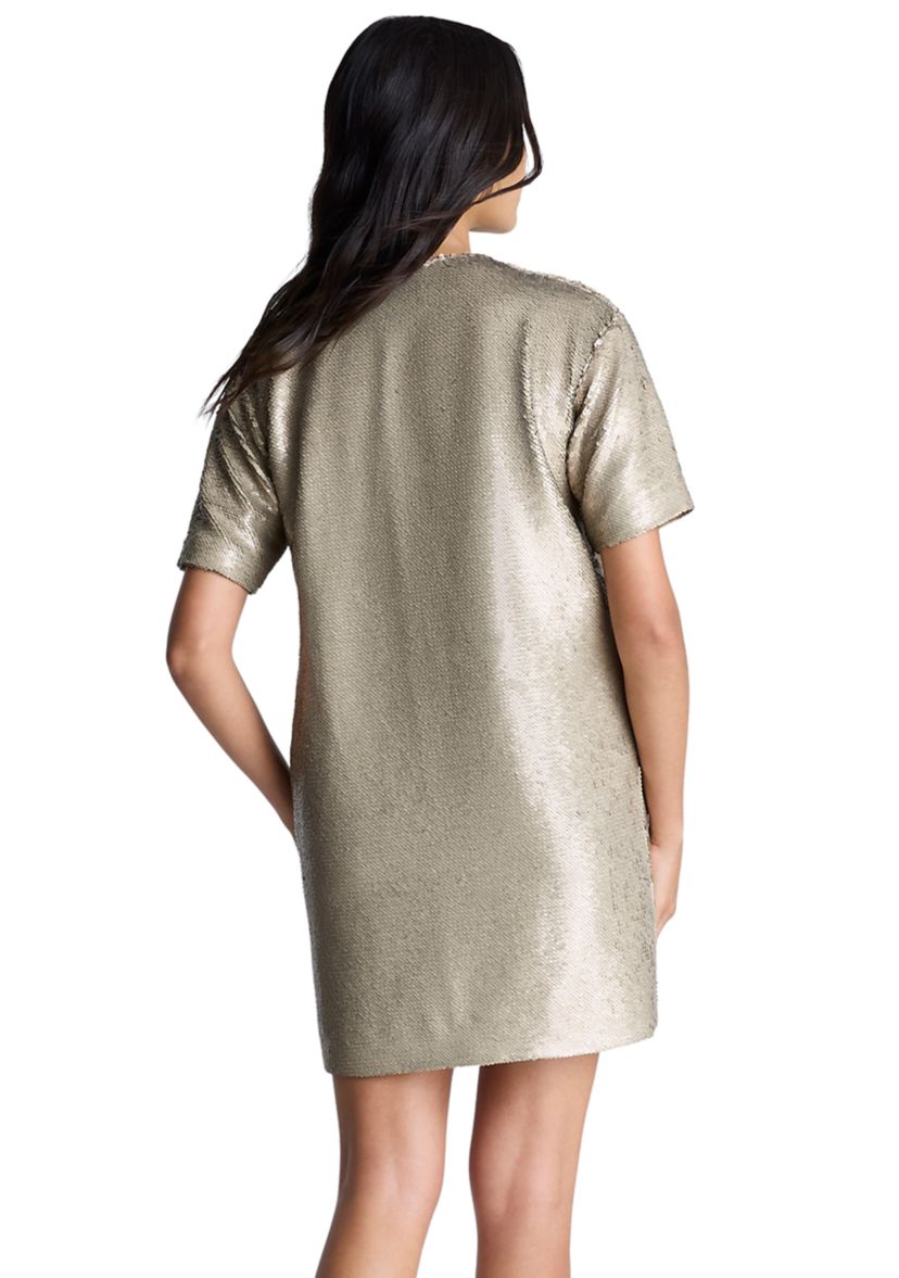 Womens Short Sleeve Sequin Dress