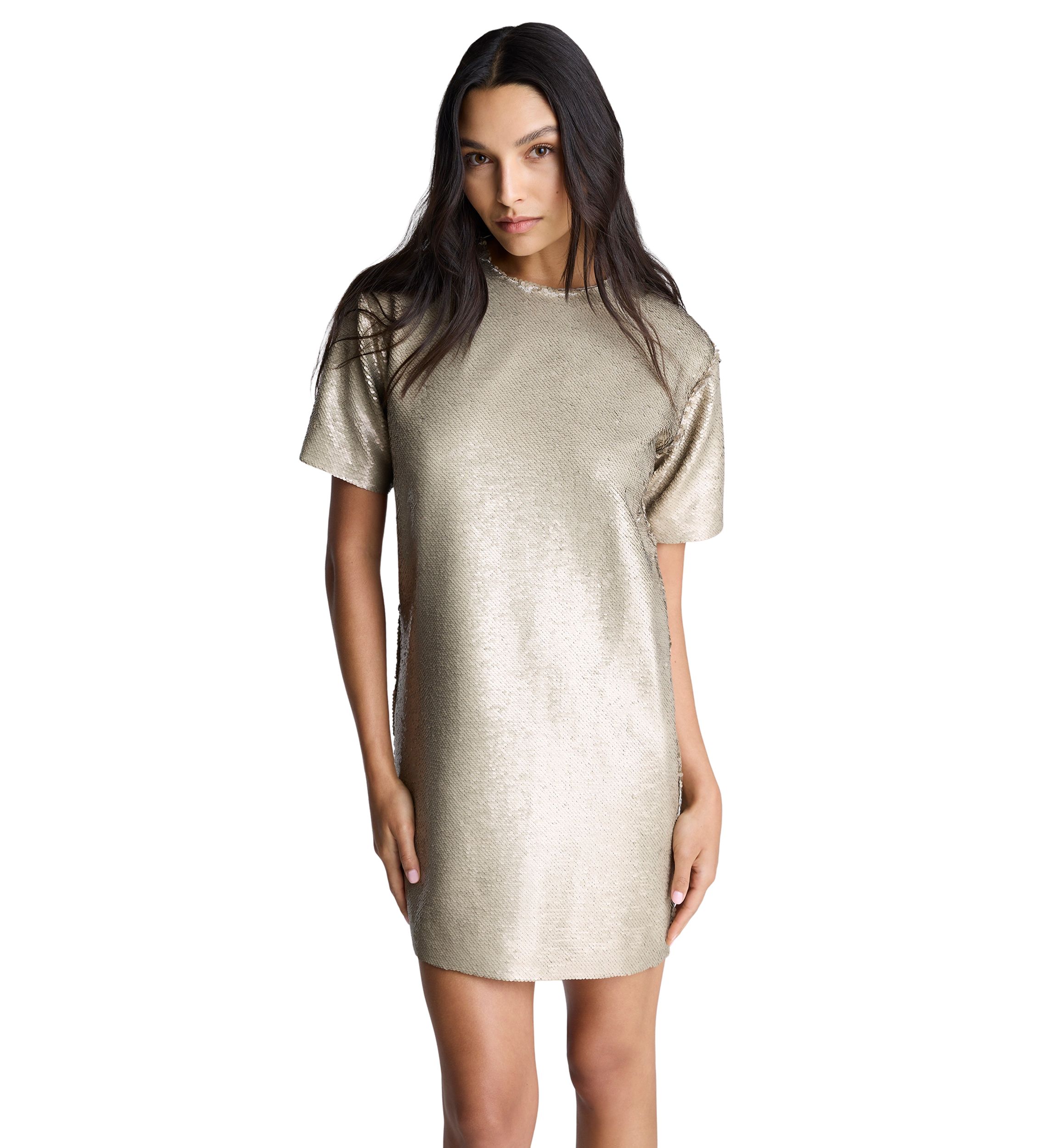 Womens Short Sleeve Sequin Dress