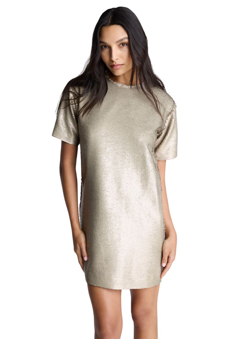 Womens Short Sleeve Sequin Dress