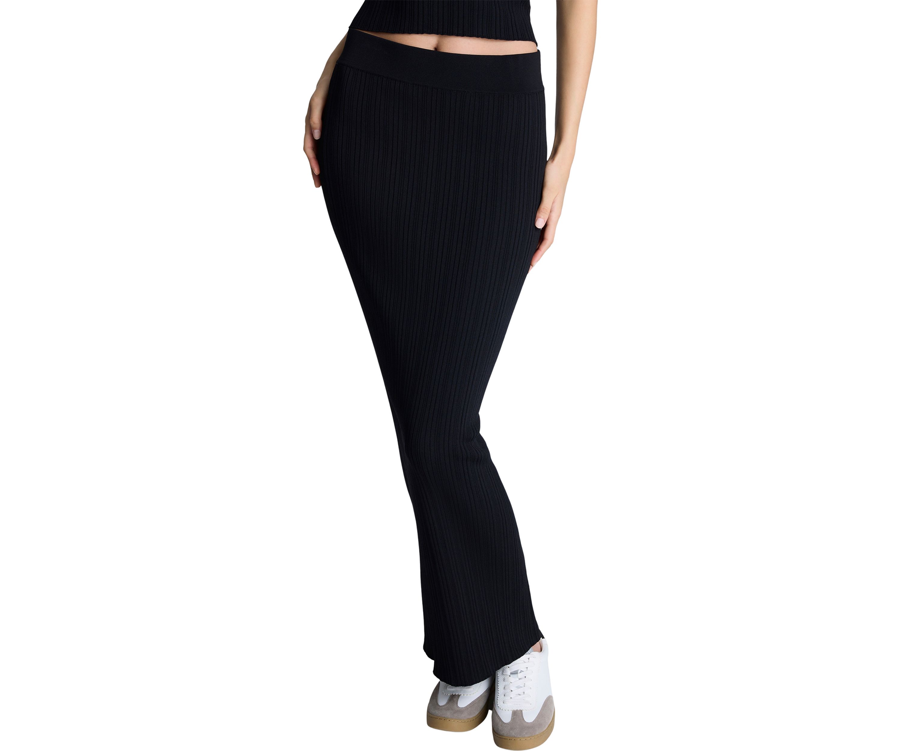 Womens Ribbed Sweater Knit Skirt