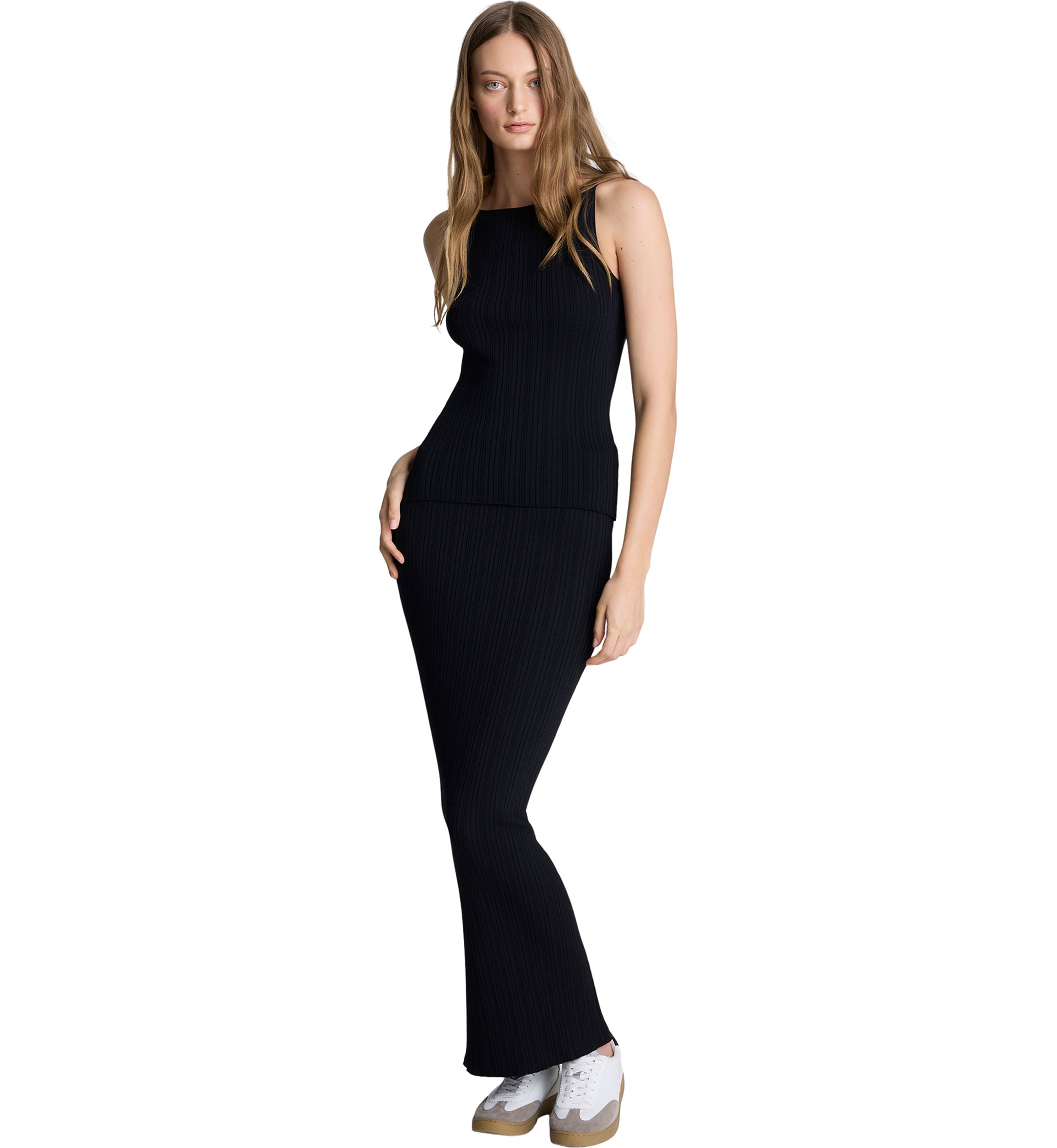 Womens Ribbed Sweater Knit Skirt