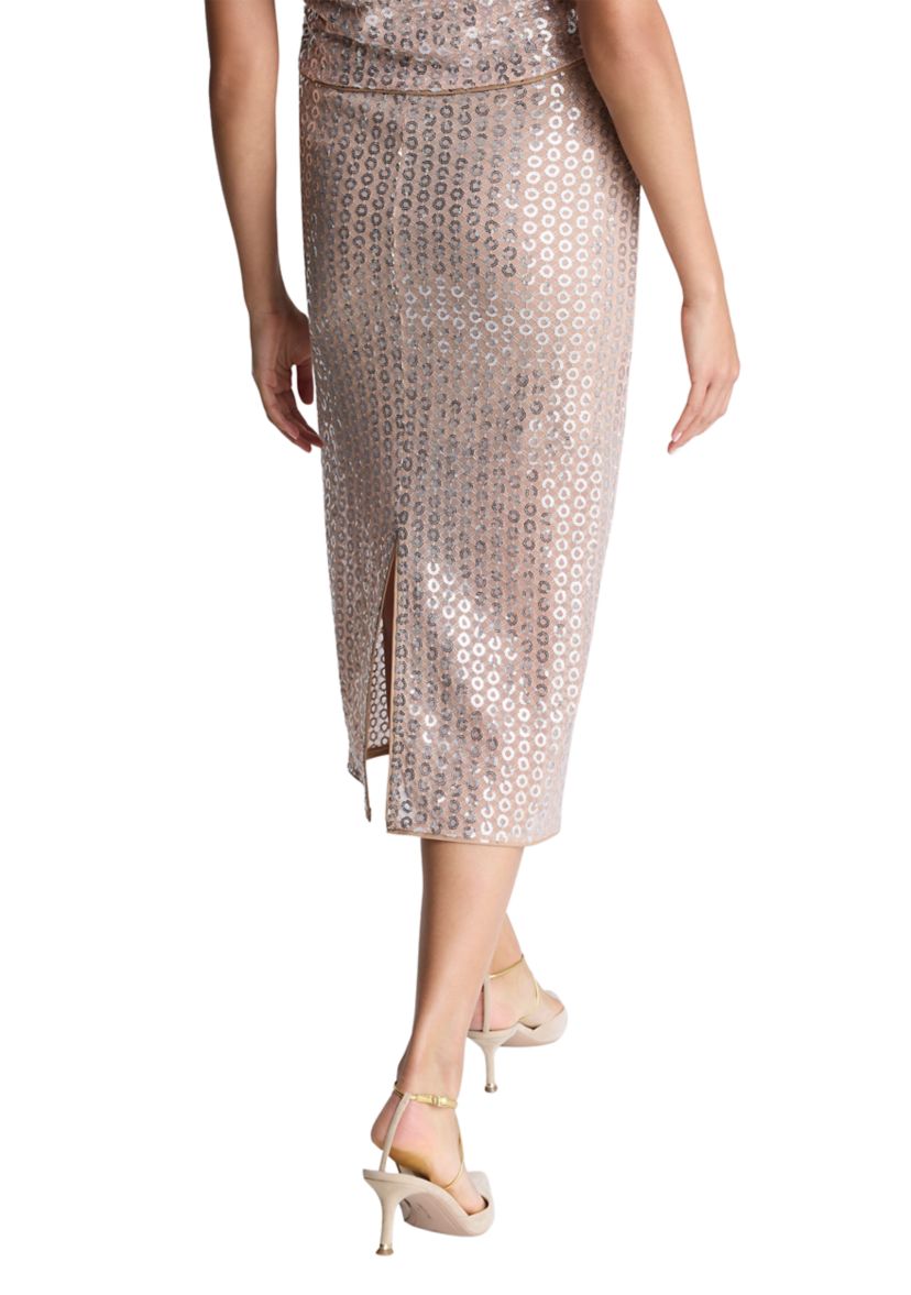 Womens Sequin Mesh Slim Skirt 