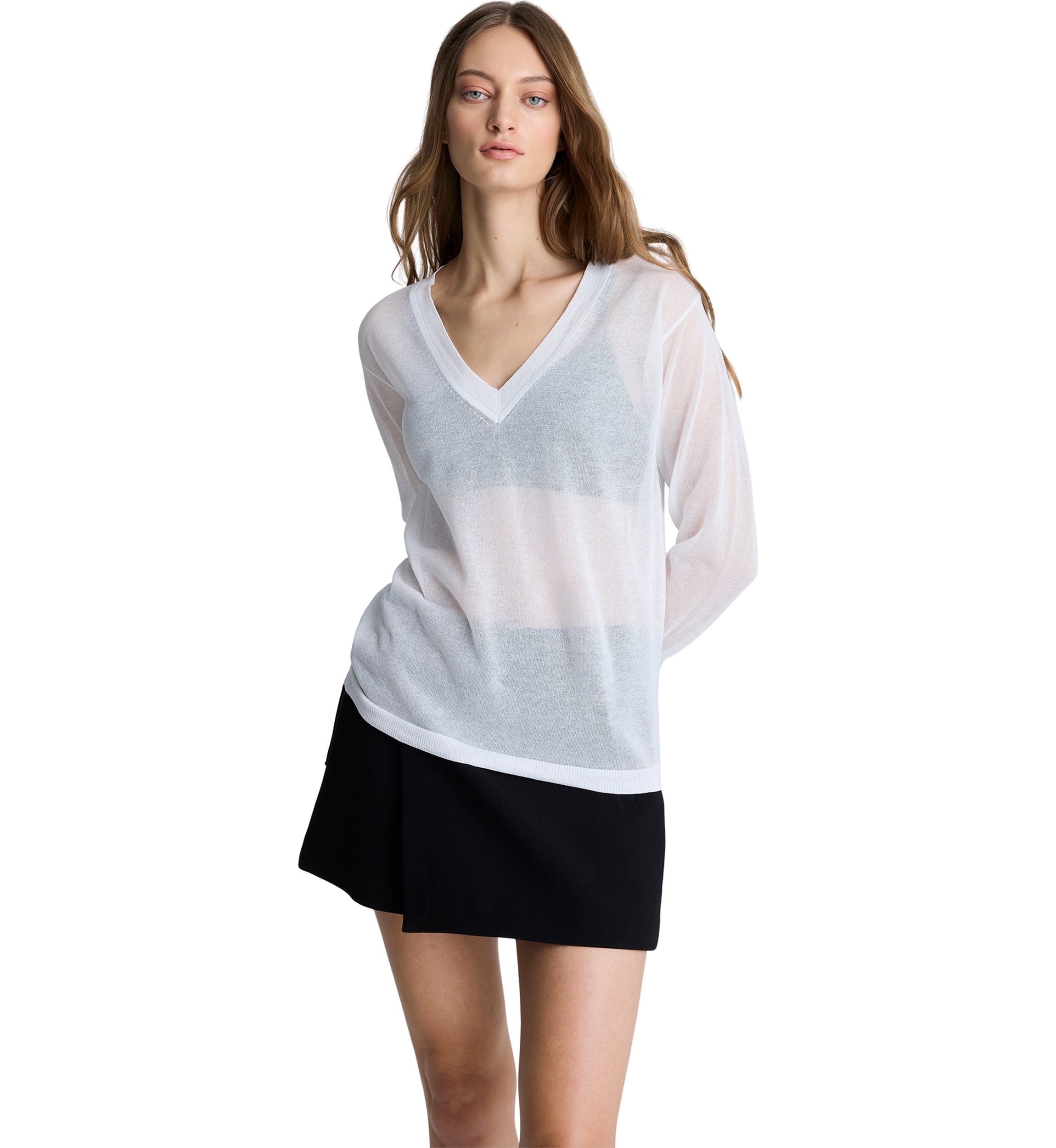 Womens Long Sleeve V-Neck Sweater 