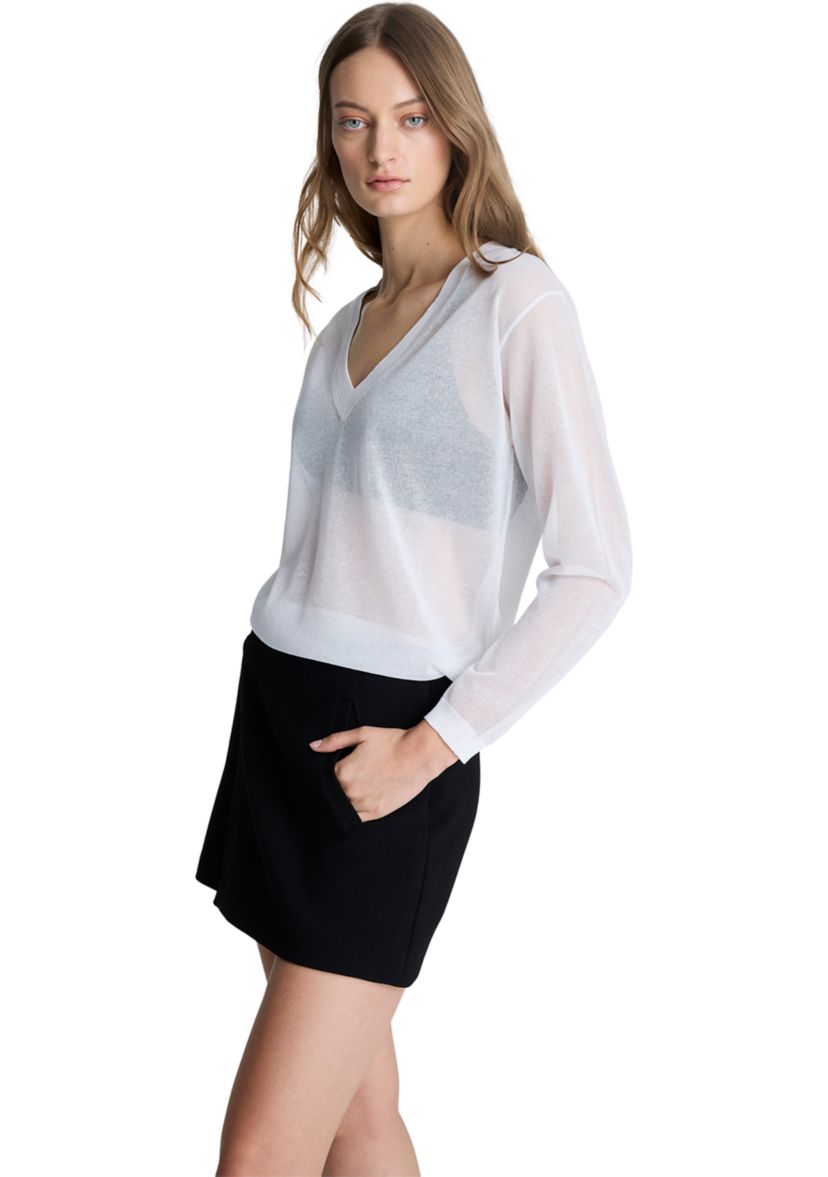 Womens Long Sleeve V-Neck Sweater 