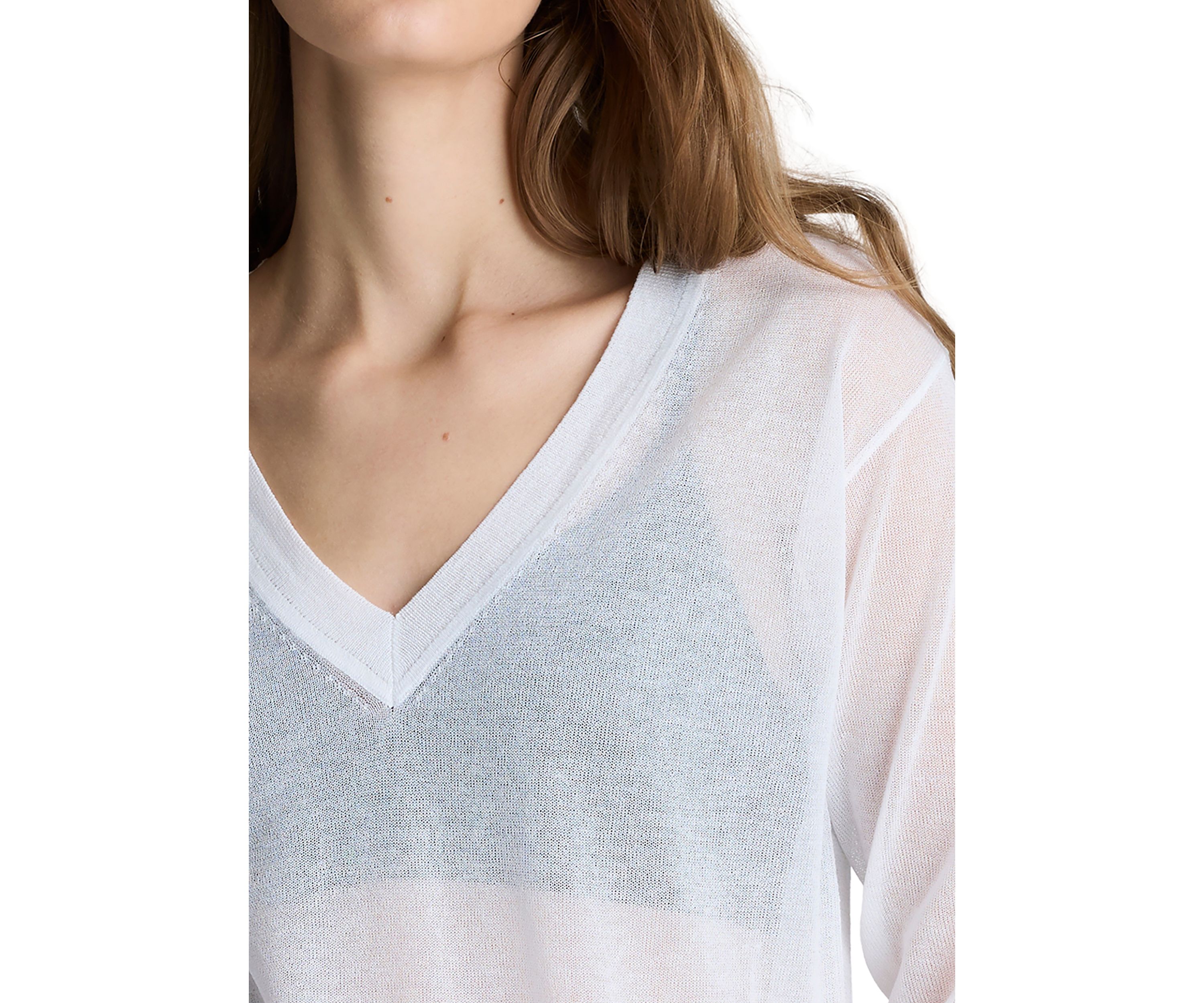 Womens Long Sleeve V-Neck Sweater 