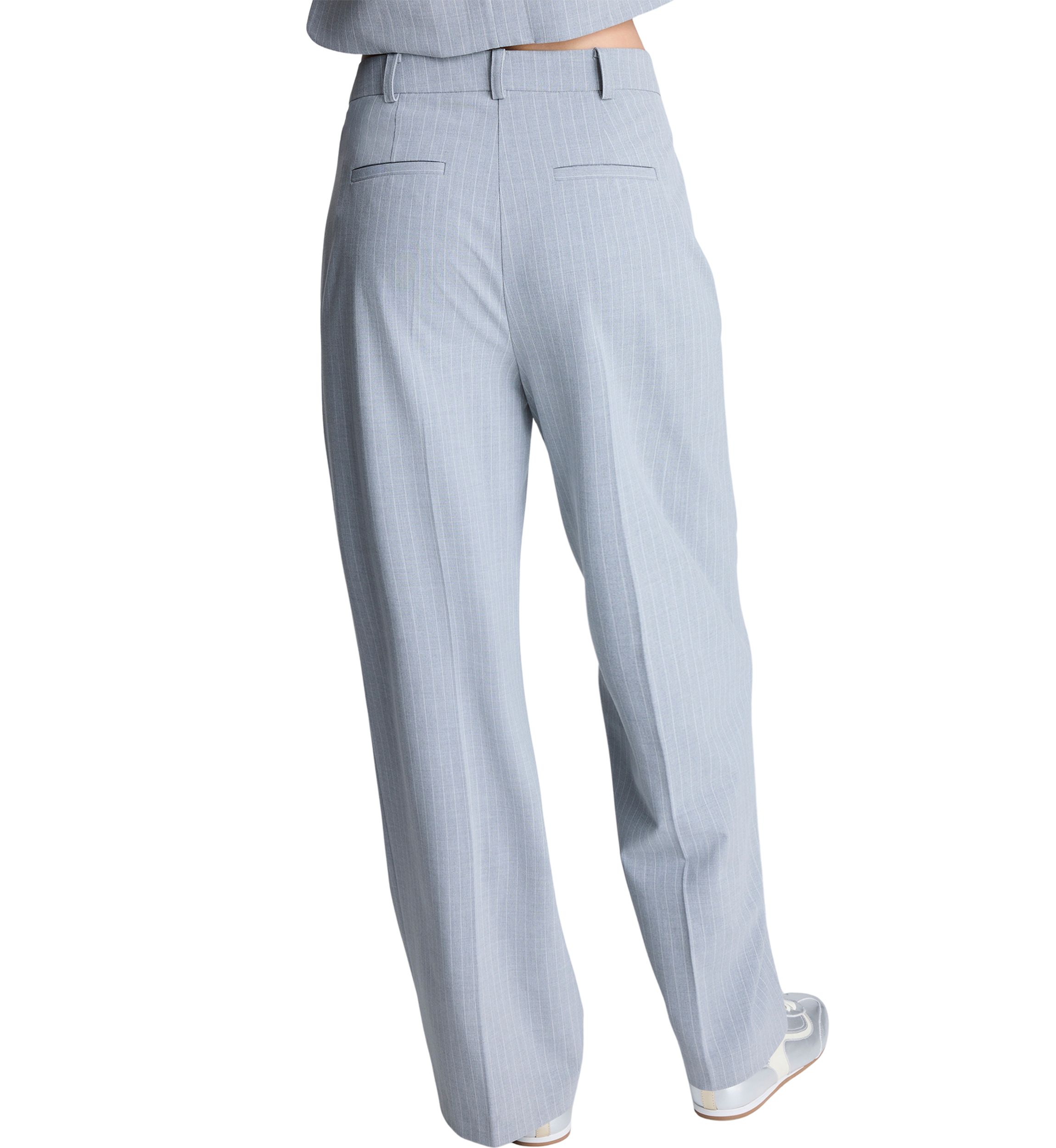 Womens Wide Leg Pinstripe Pants