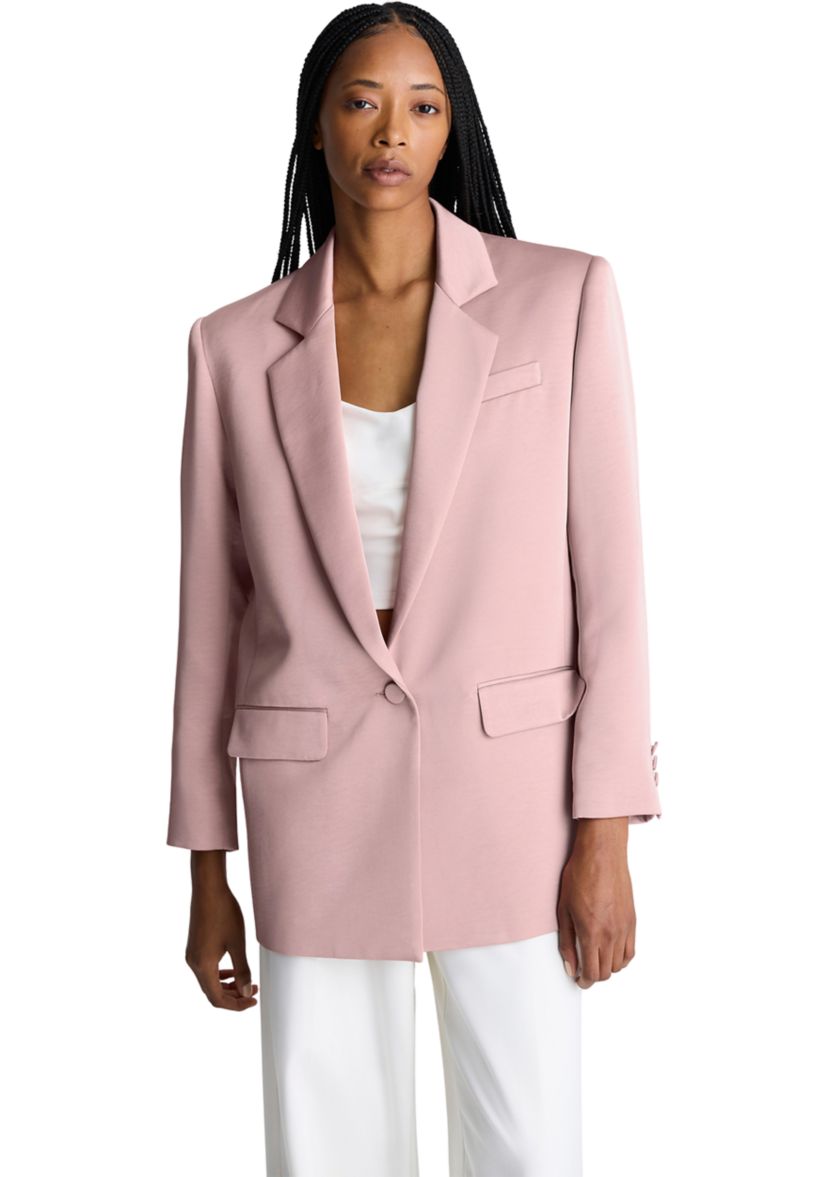 Womens Notch Collar One Button Blazer