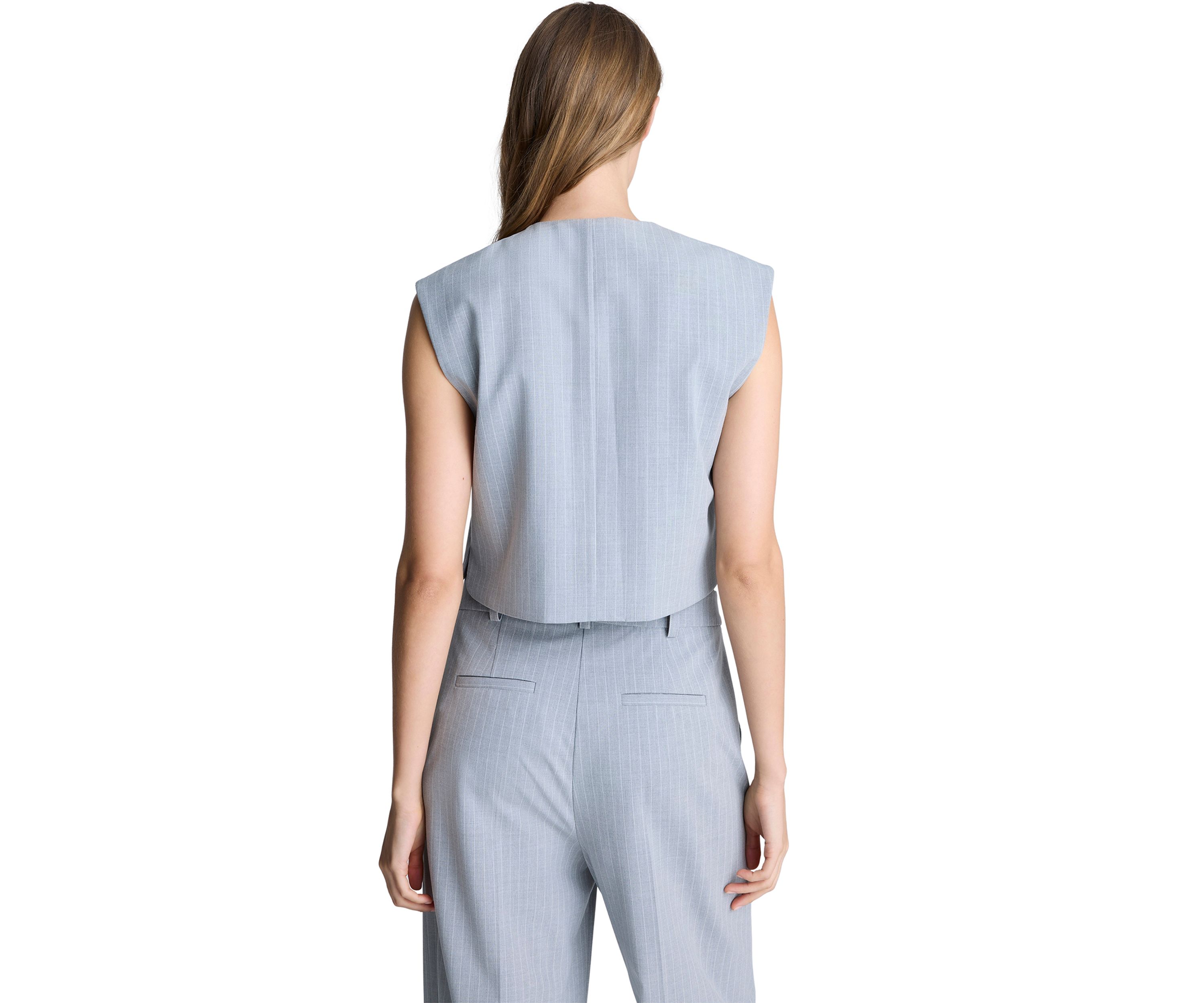 Womens Sleeveless Pinstripe Vest