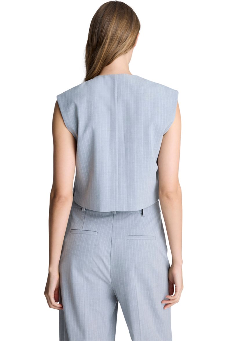 Womens Sleeveless Pinstripe Vest