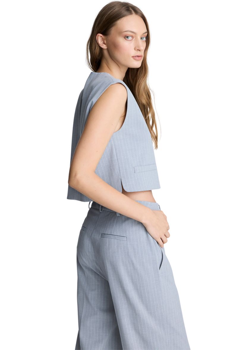 Womens Sleeveless Pinstripe Vest