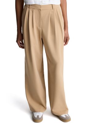 Kenneth Cole Women's Wide Leg Trousers, White, 2