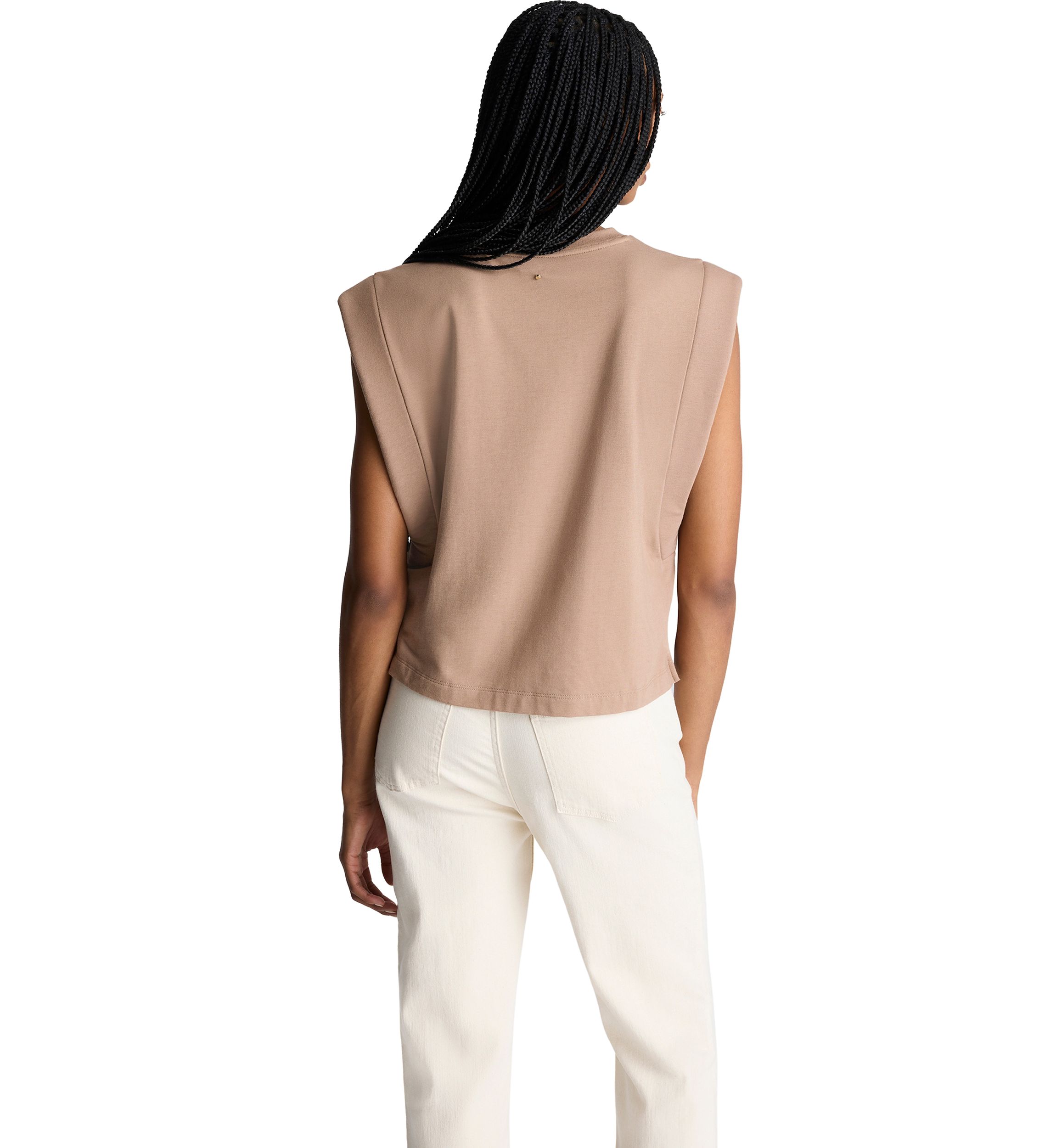 Womens Extended Shoulder Knit Tank