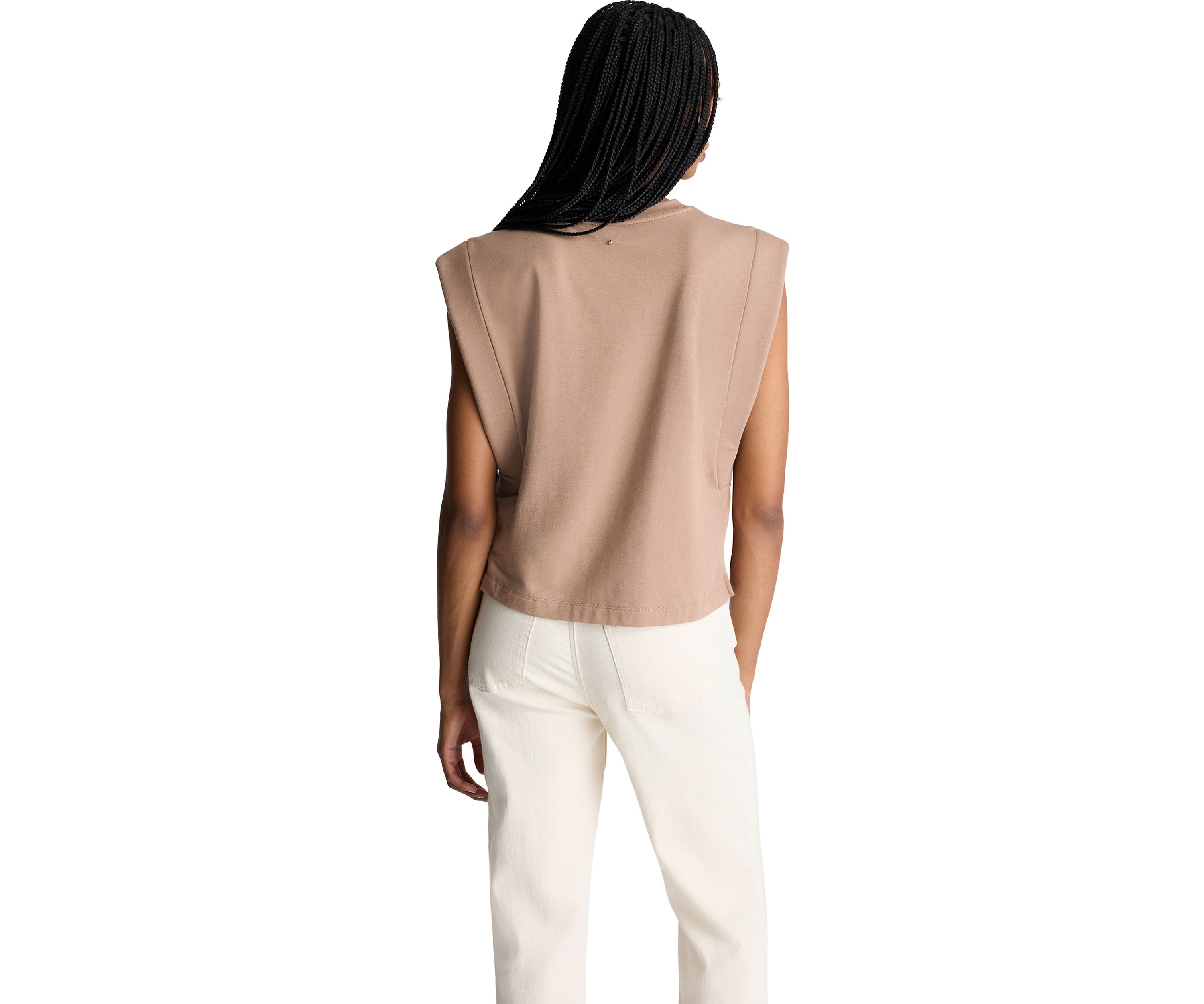 Womens Extended Shoulder Knit Tank