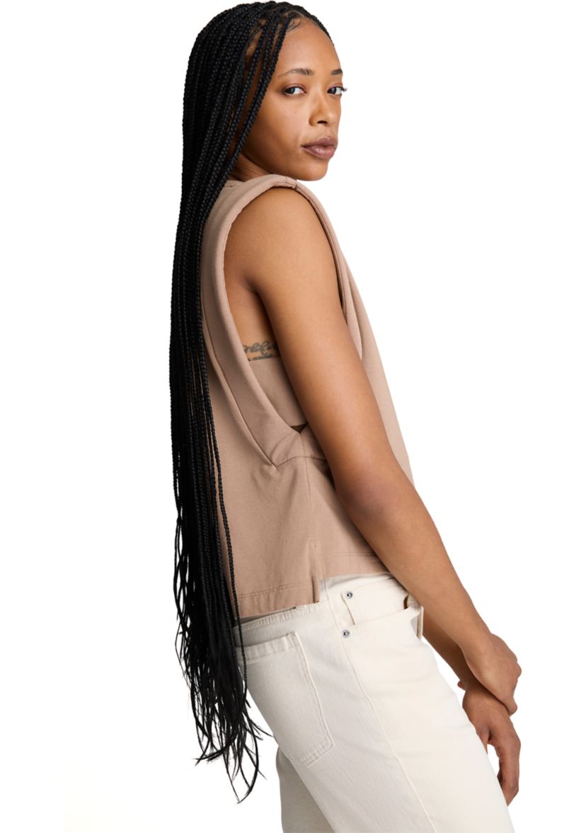 Womens Extended Shoulder Knit Tank