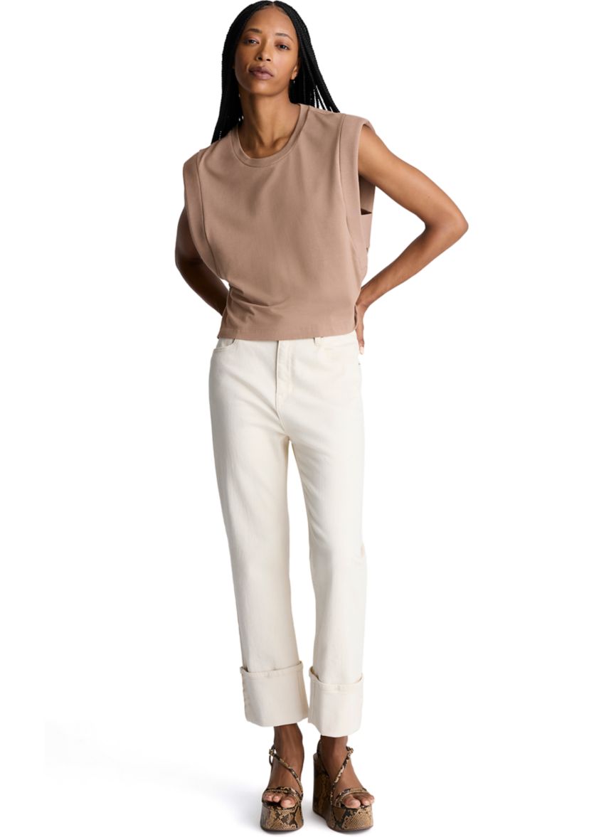 Womens Extended Shoulder Knit Tank