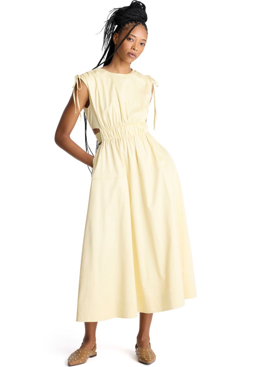 Womens Sleeveless Cutout Midi Dress