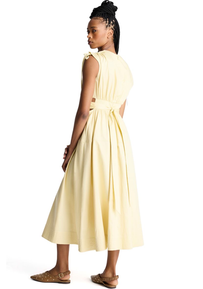 Womens Sleeveless Cutout Midi Dress