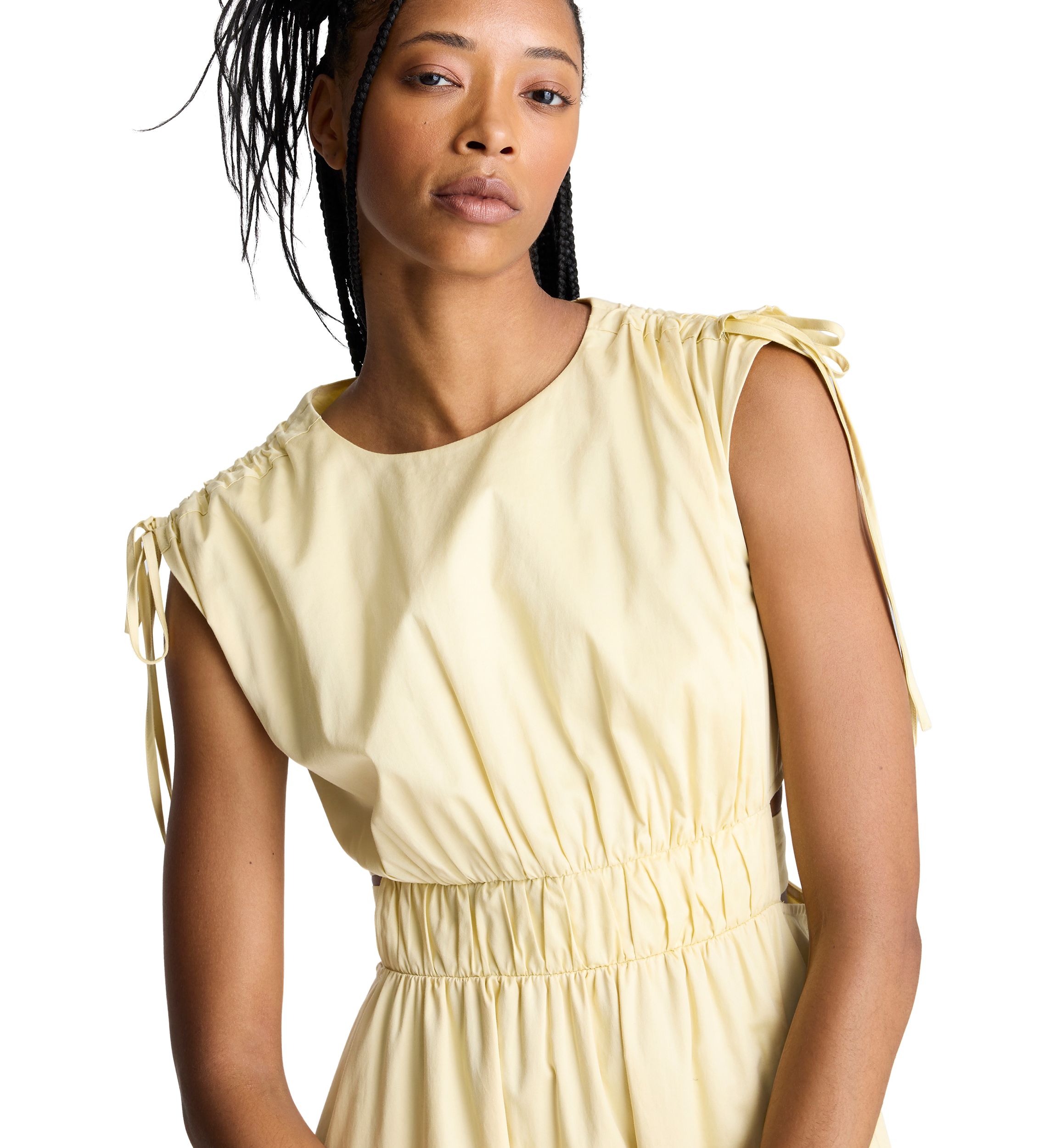 Womens Sleeveless Cutout Midi Dress