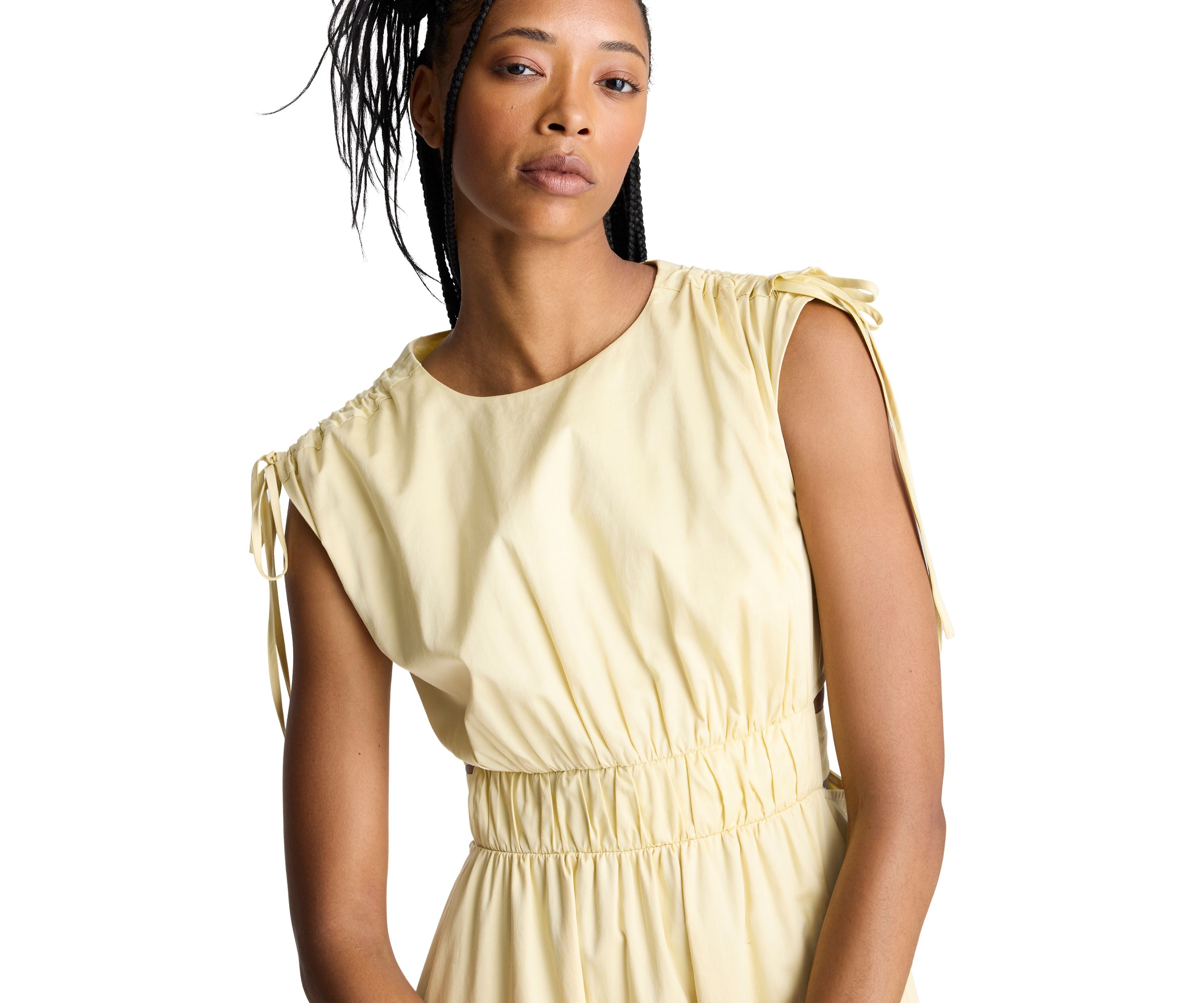 Womens Sleeveless Cutout Midi Dress