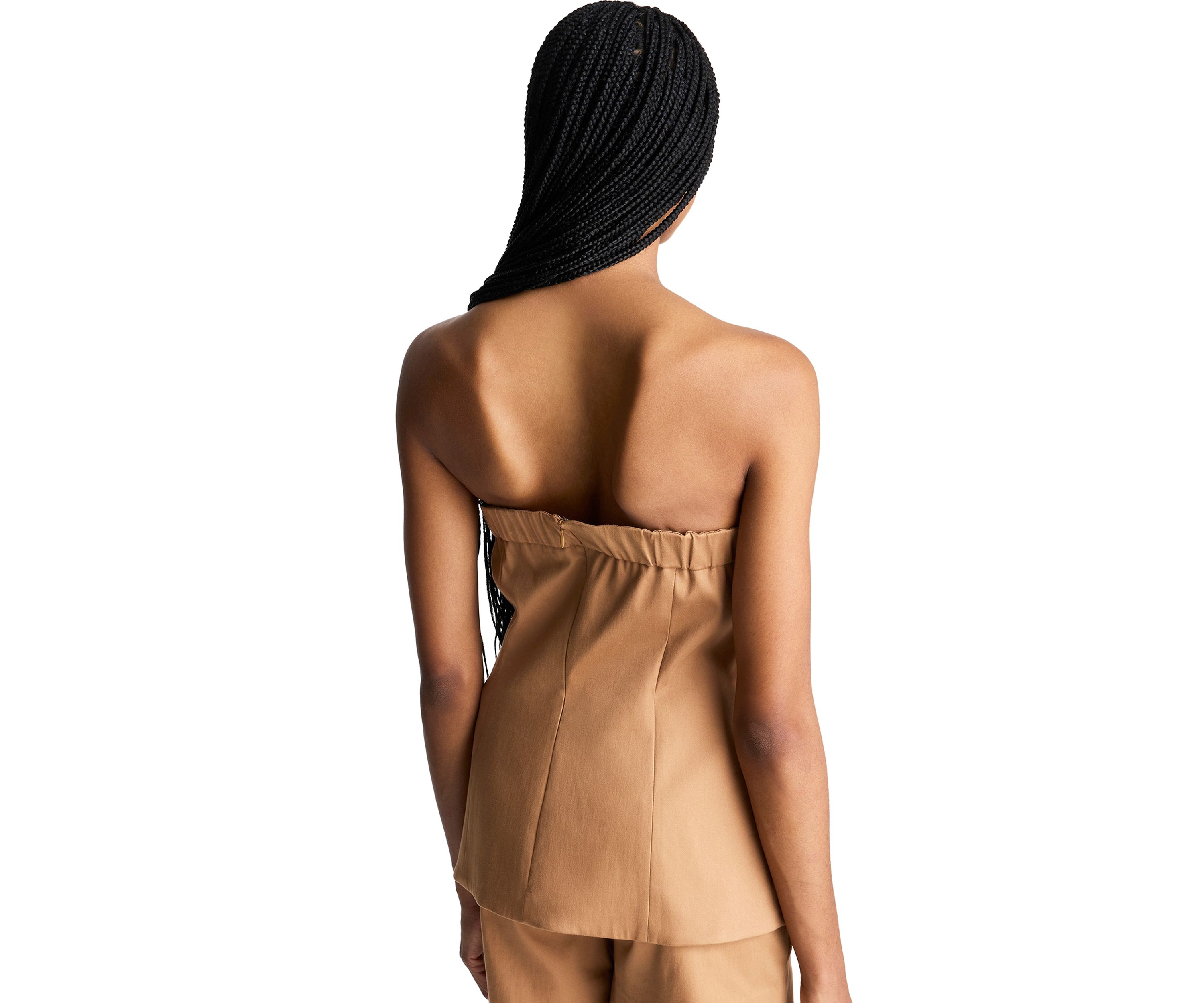 Womens Strapless Button Front Vest