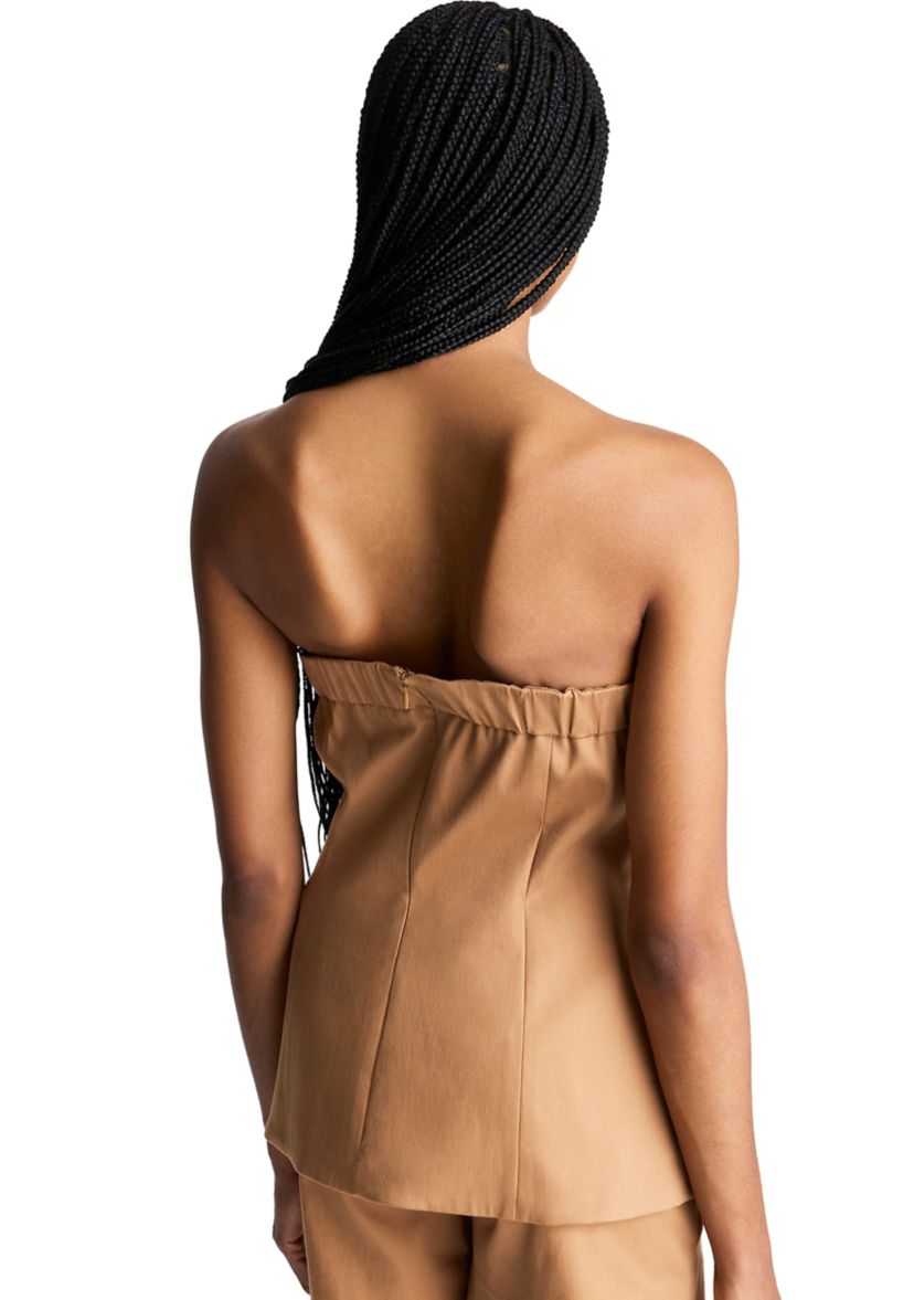 Womens Strapless Button Front Vest