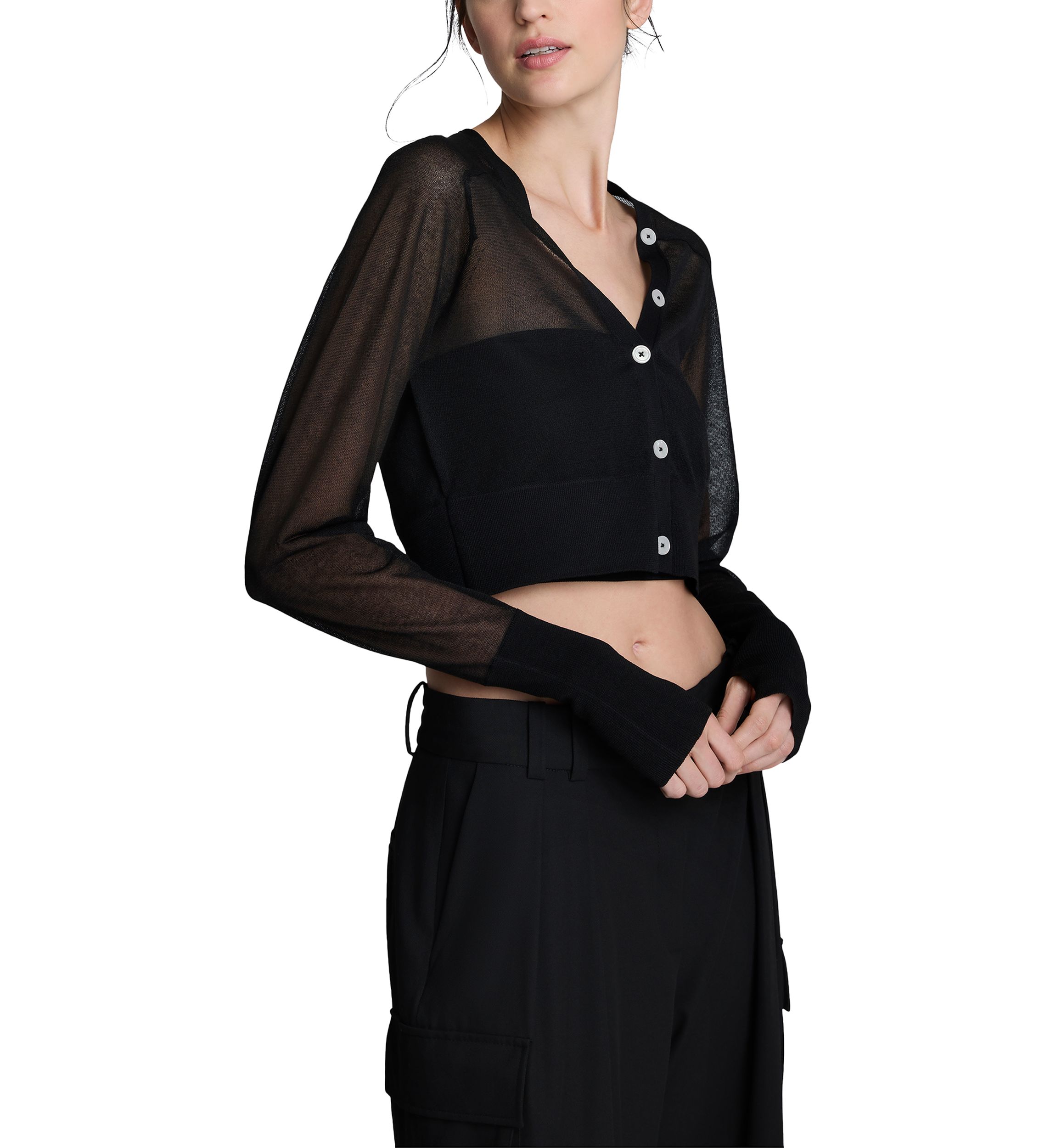 Womens Long Sleeve Button Front Cardigan