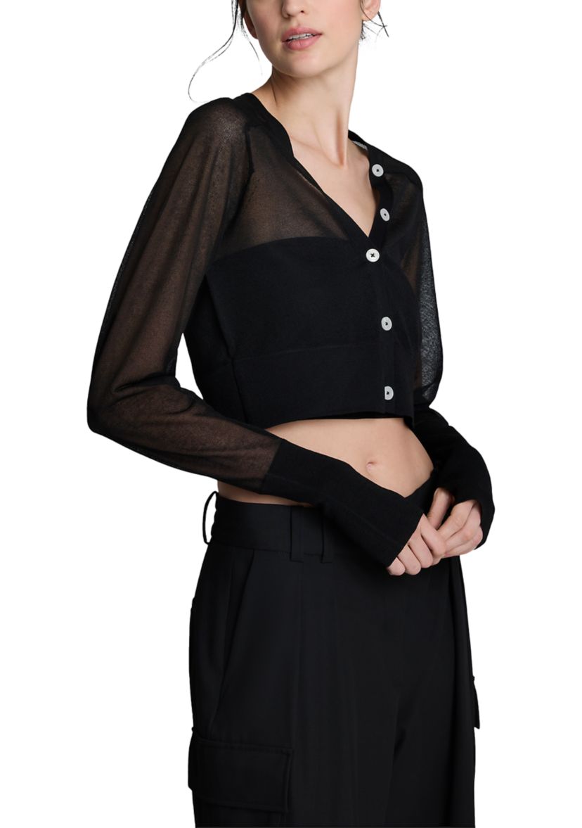 Womens Long Sleeve Button Front Cardigan